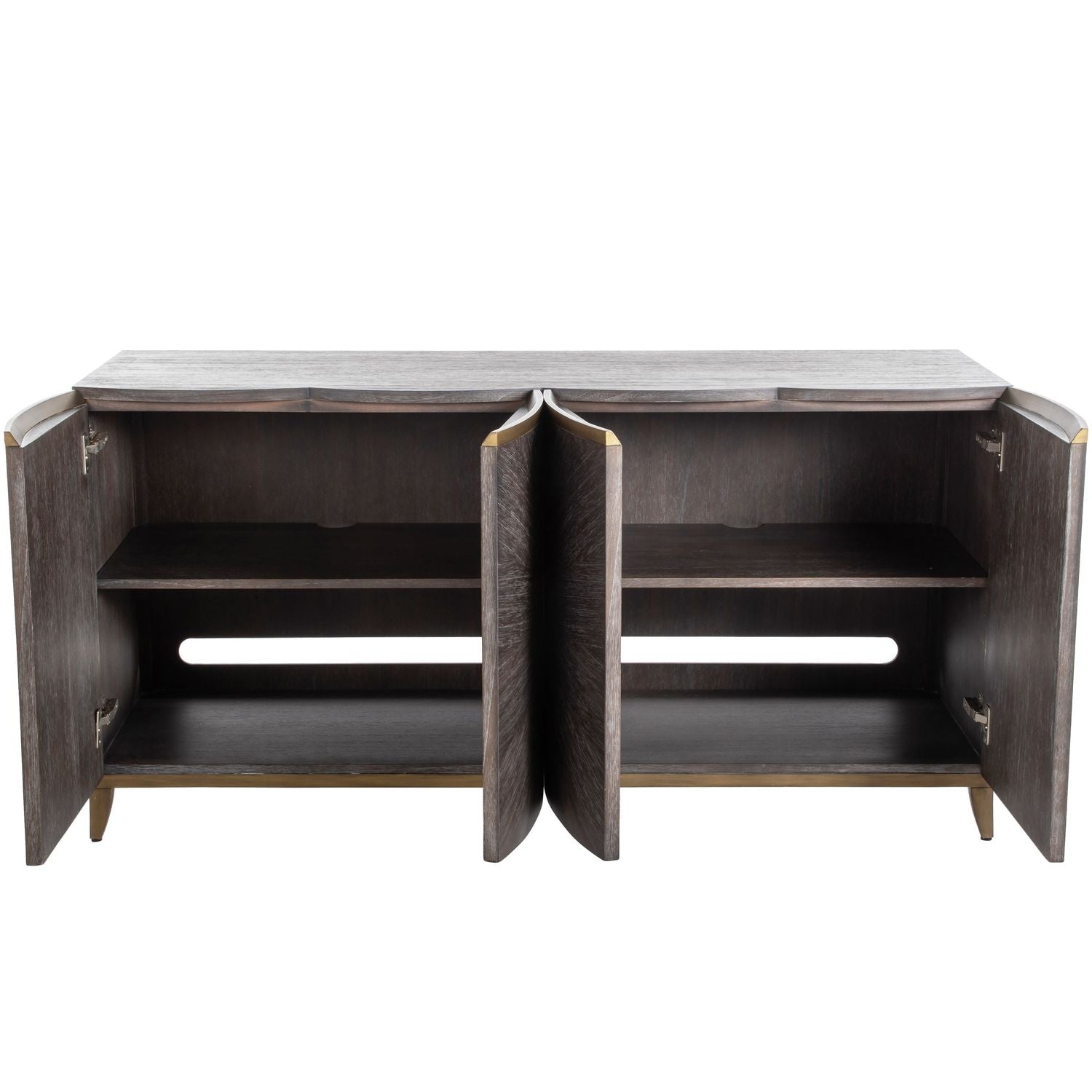 Pete Mindi Starburst Storage Cabinet - 2 Shelves, Natural Black
