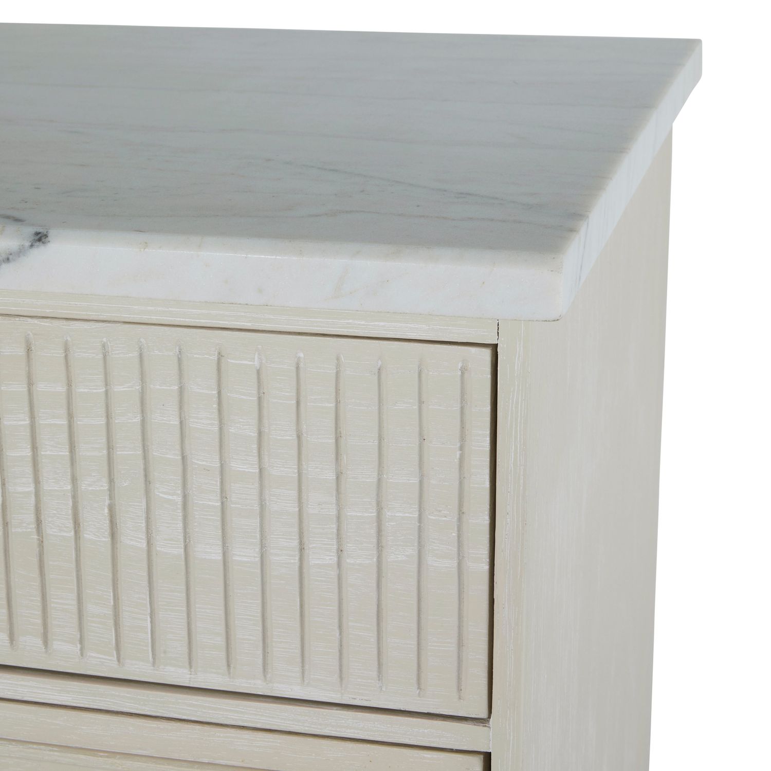Archie Mindi Sungkai Wood Tallboy - 4 Drawers, White