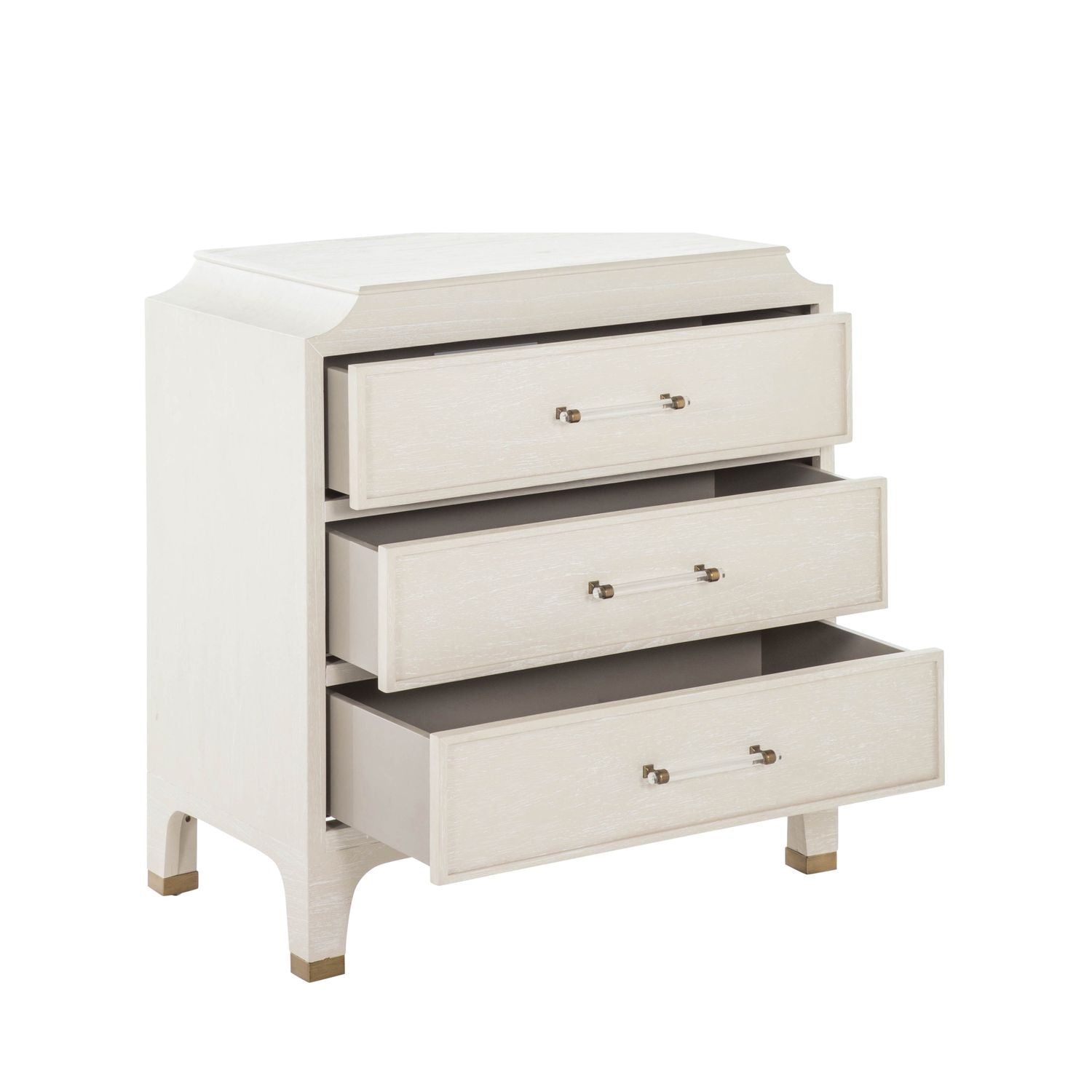 Alexandra Mindi Wood Storage Chest - 3 Drawers, Cerused White