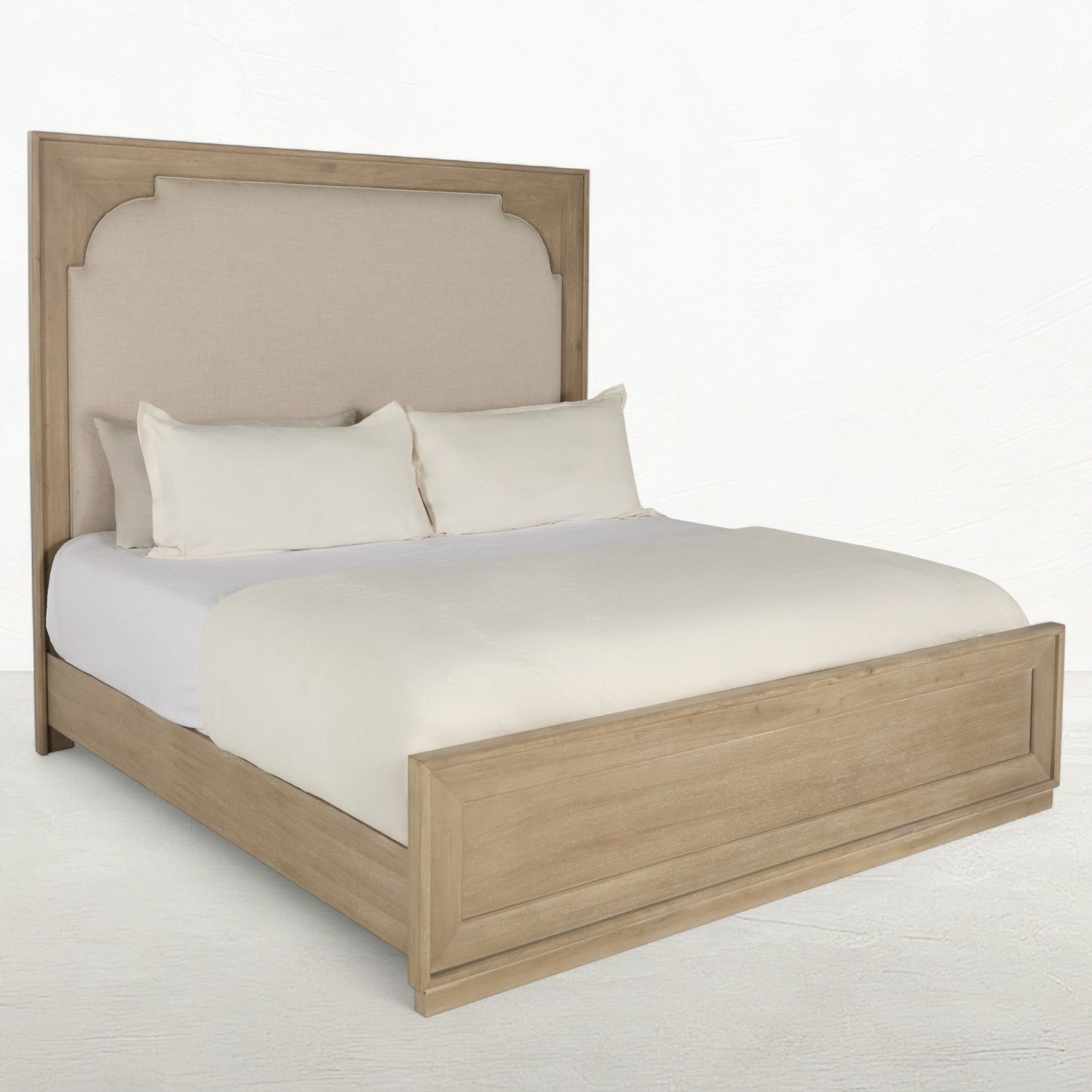 Windsor Upholstered Mahogany Wood Bed