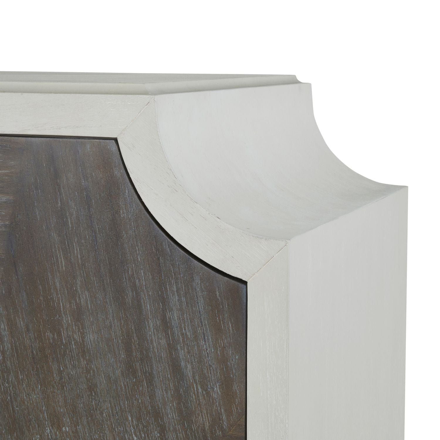 Kirsten Mindi Wood Cabinet - 2 Shelves, Cerused White Coal