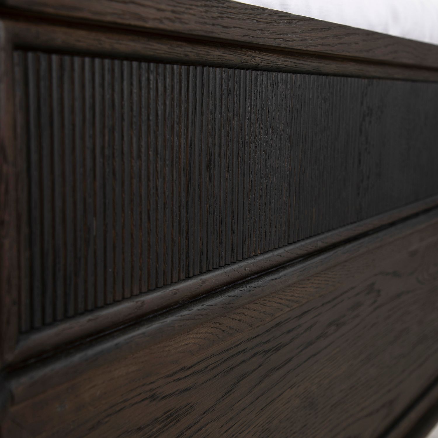 Andrea Oak Veneer Classic Fluted Bed