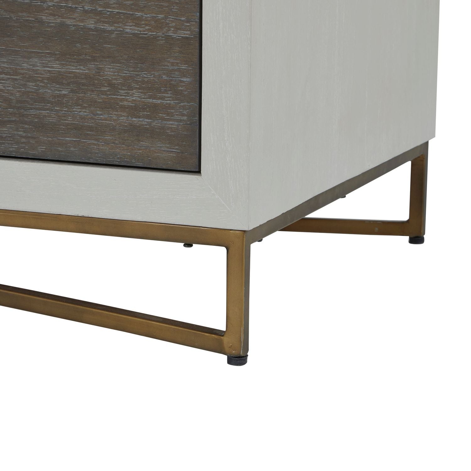 Kirsten Mindi Wood Cabinet - 2 Shelves, Cerused White Coal