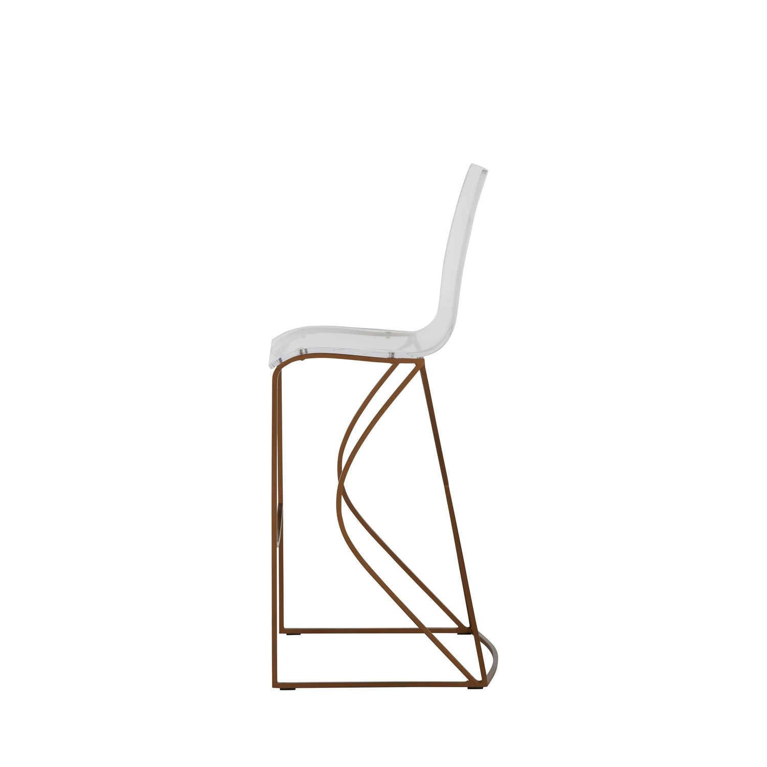Johnson Iron Acrylic Bar Stool - Antique Gold Clear