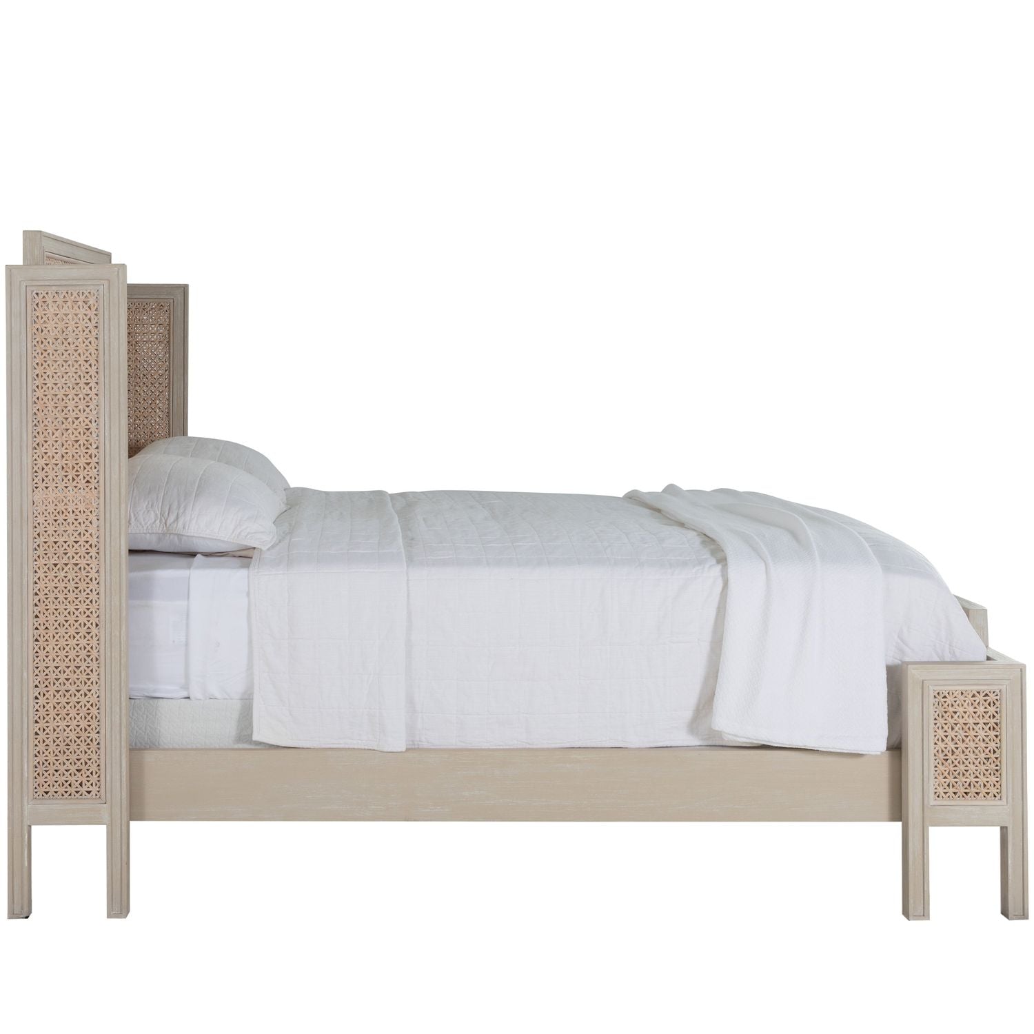 Camille Natural Rattan Wood Transitional Cane Bed
