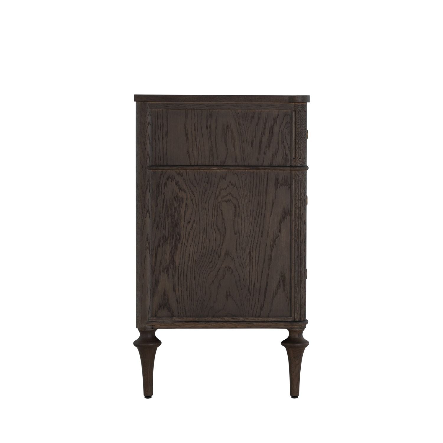 Andrea Oak Wood Chest - 3 Drawers, Dark Stained Oak