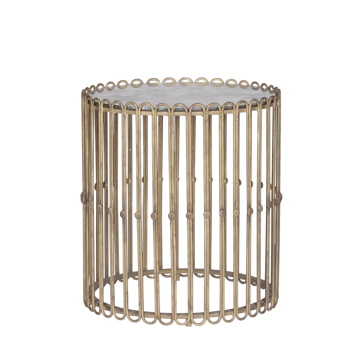 Beatrice Iron Round Pedestal Side Table - 20 In. W X 22.25 In. H