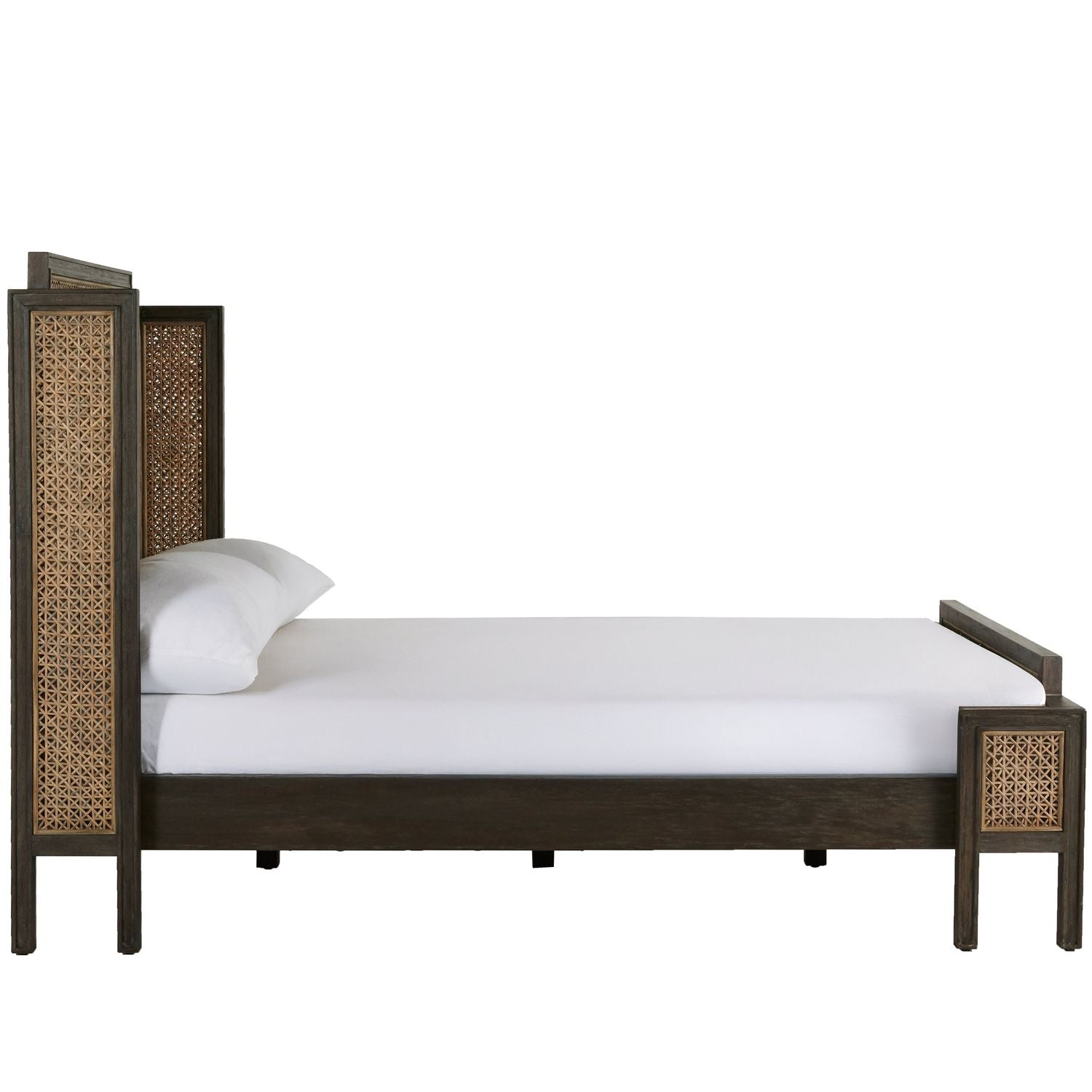 Camille Natural Rattan Wood Transitional Cane Bed