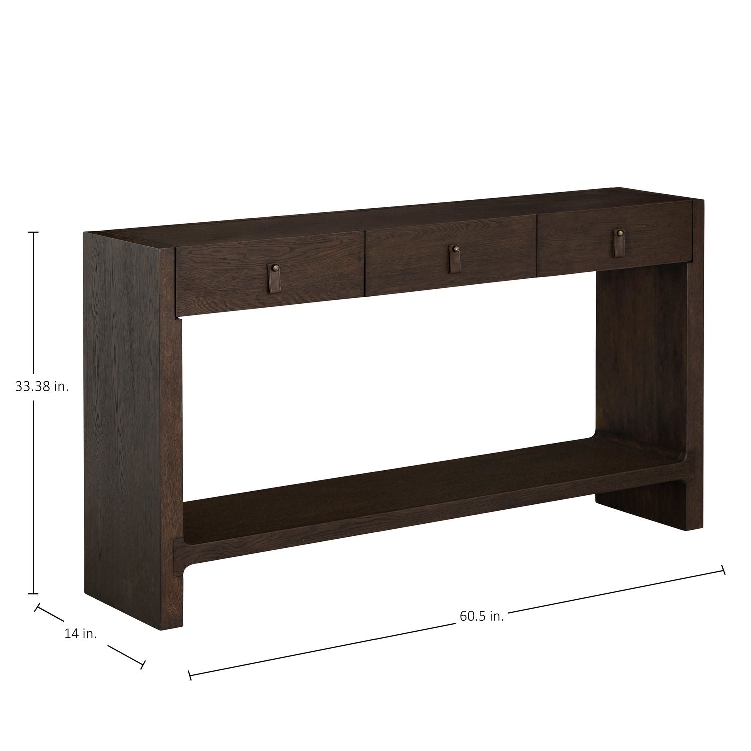 Rook Oak Rectangle Frame Console Table - Dusk, 60.5 In. W X 33.375 In. H