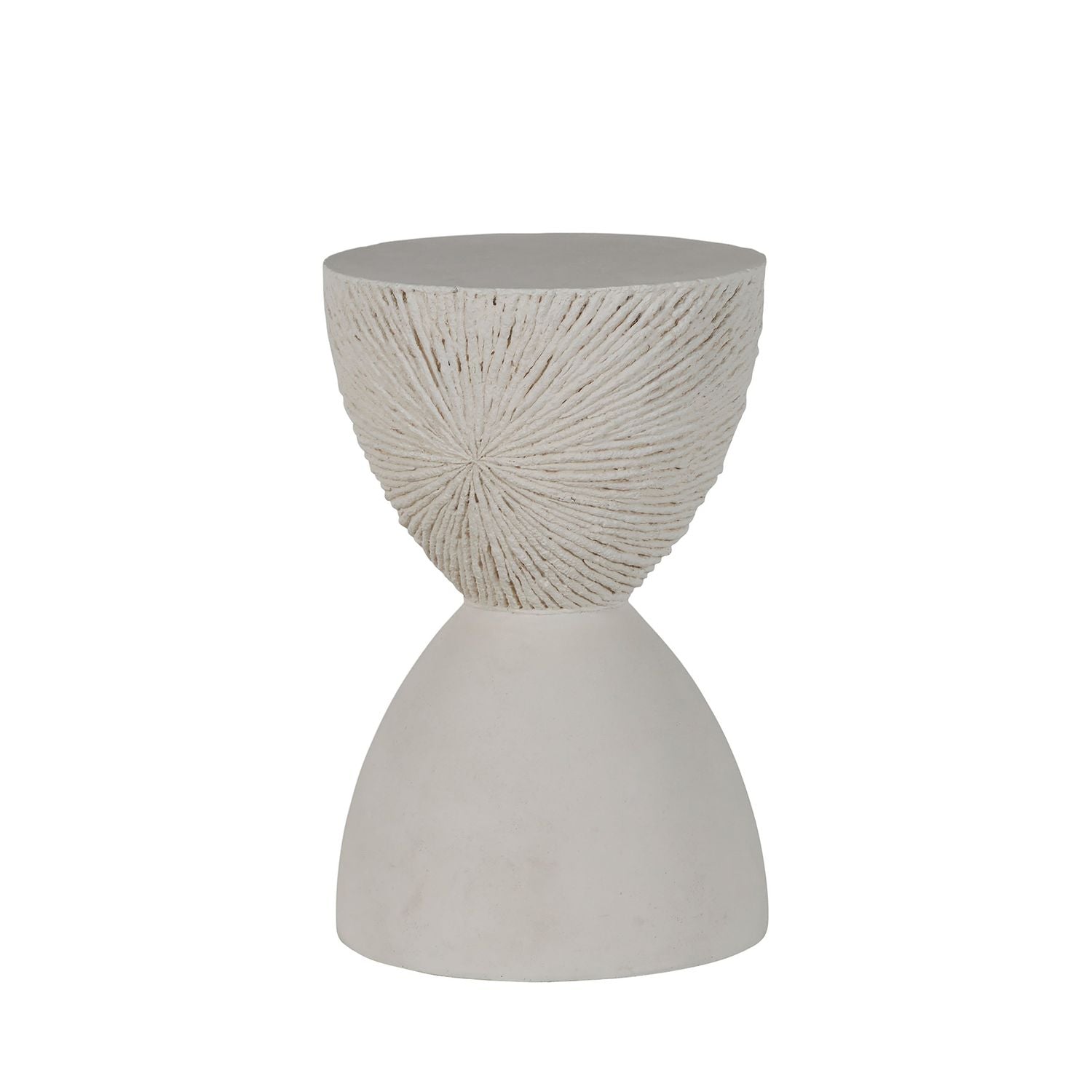 Darley Cast Stone Round Pedestal Side Table - 14.25 In. W X 22.25 In. H