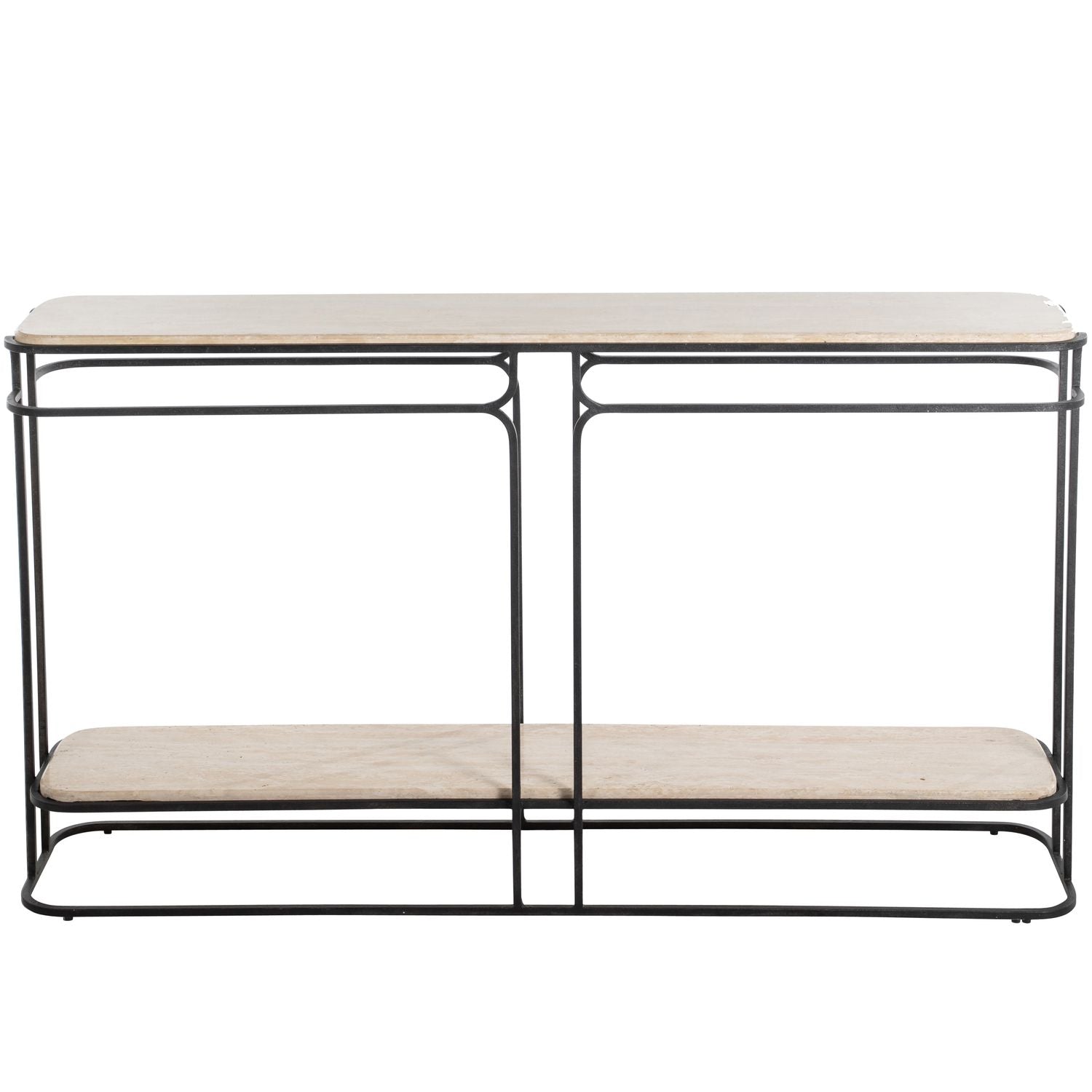 Louise Metal Rectangle Frame Console Table - Black, 60 In. W X 33.75 In. H