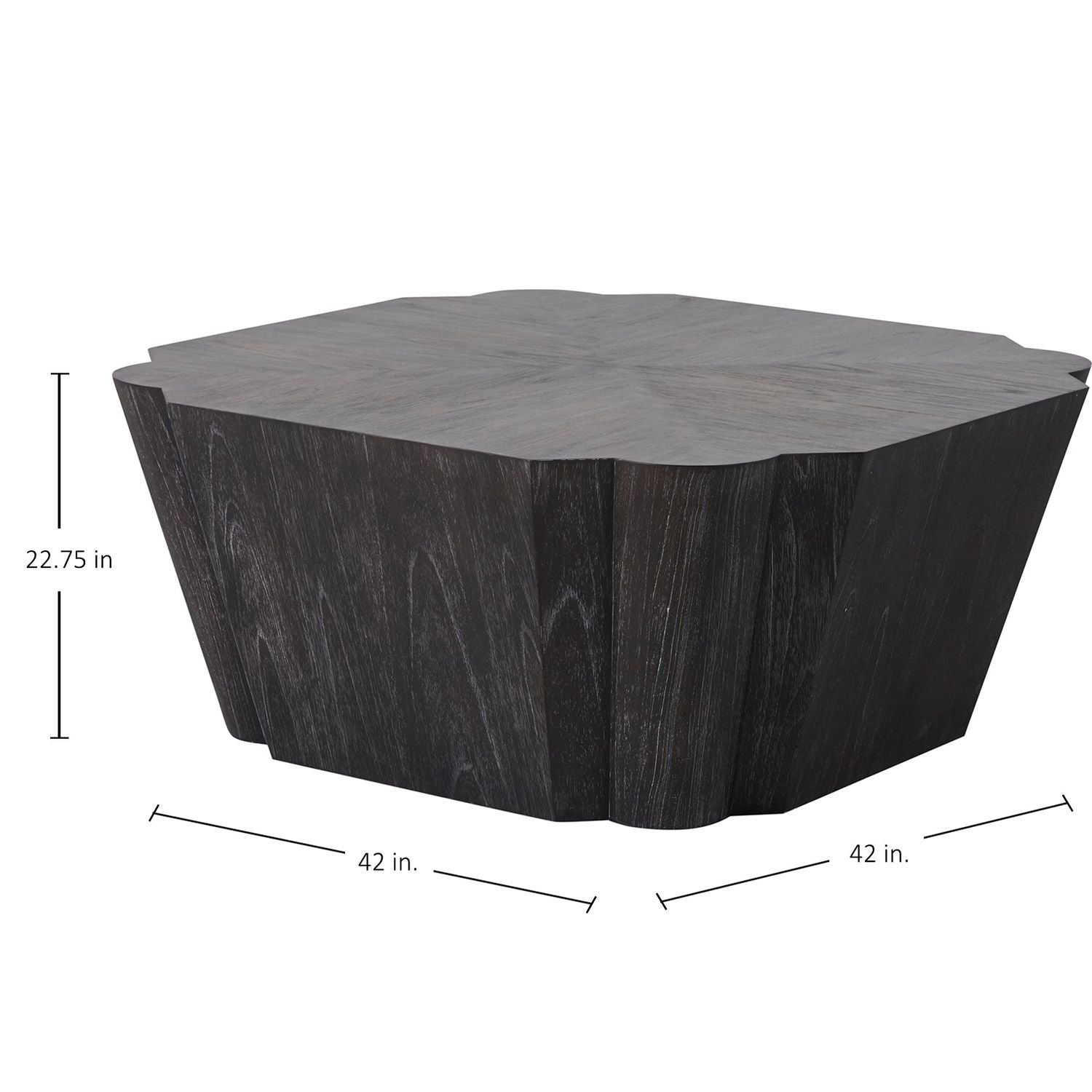 Kenwood Oak Veneer Unique Pedestal Coffee Table - 42 In. W X 22.75 In. H