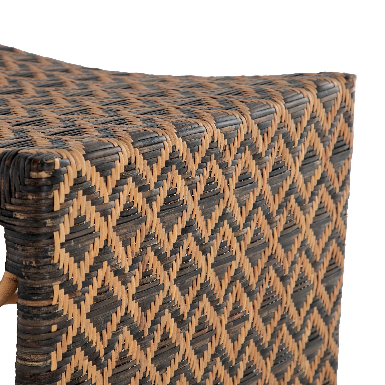 Bennet Natural Rattan Handwoven Stool - Black