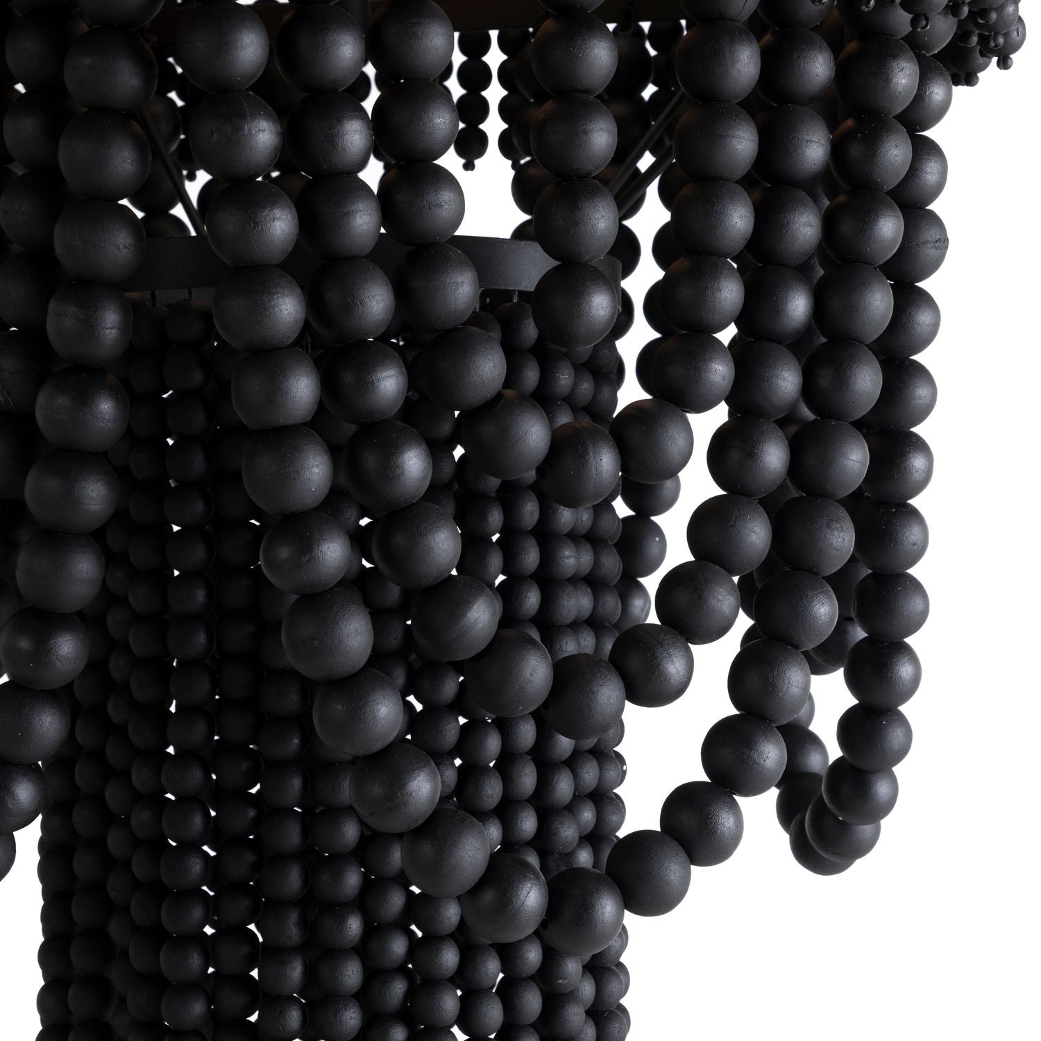 Norton Metal Charcoal Matte Black Beads Chandelier - 29 In. D X 34.5 In. H