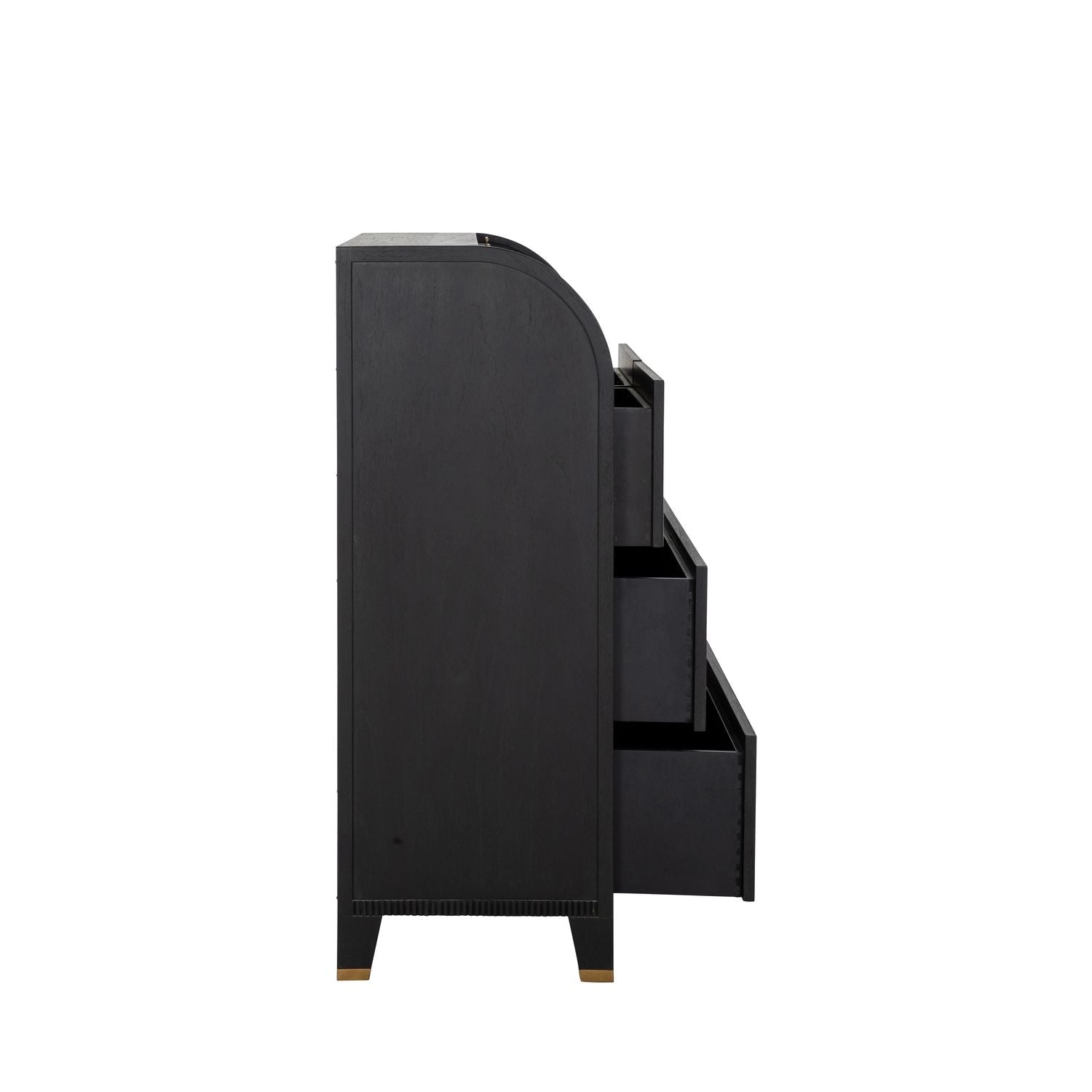 Maison Mindi Wood Chest - 4 Drawers, Brushed Black