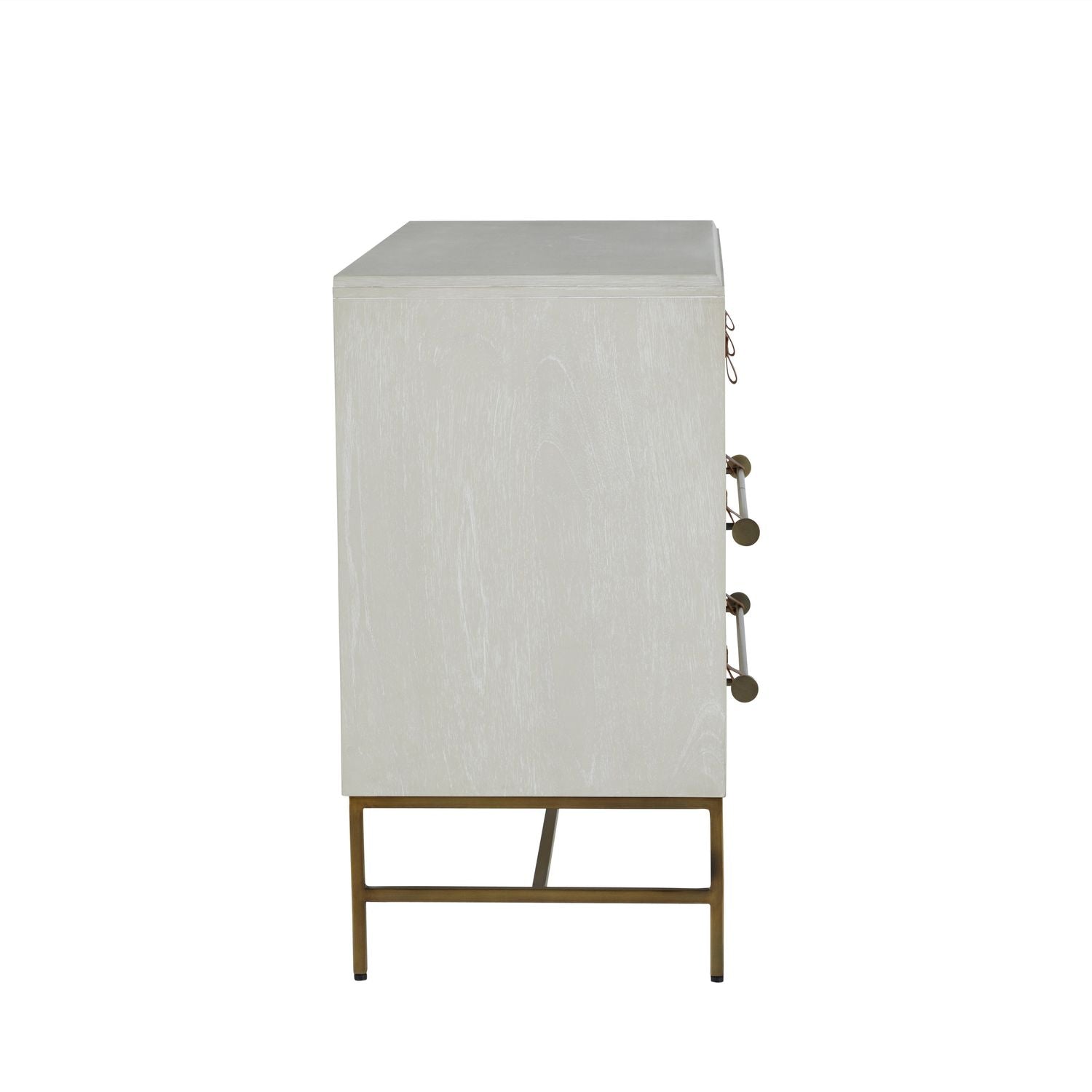 Maya Mindi Dresser - 5 Drawers, Cerused White