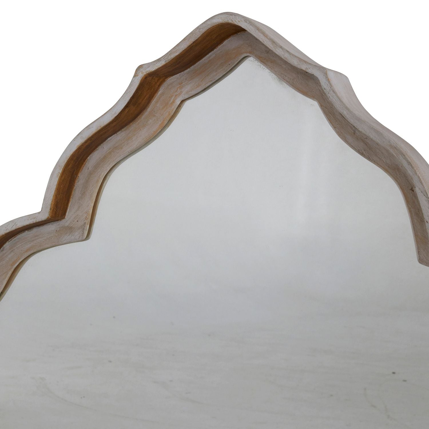 Adriana Curved Accent Mirror - Cerused White, 29.25 In. H X 29.5 In. W X 2.75 In. D