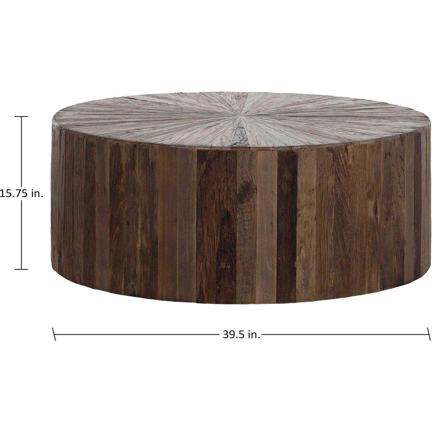 Cyrano Recycled Elm Round Pedestal Coffee Table - 39.5 In. W X 15.75 In. H