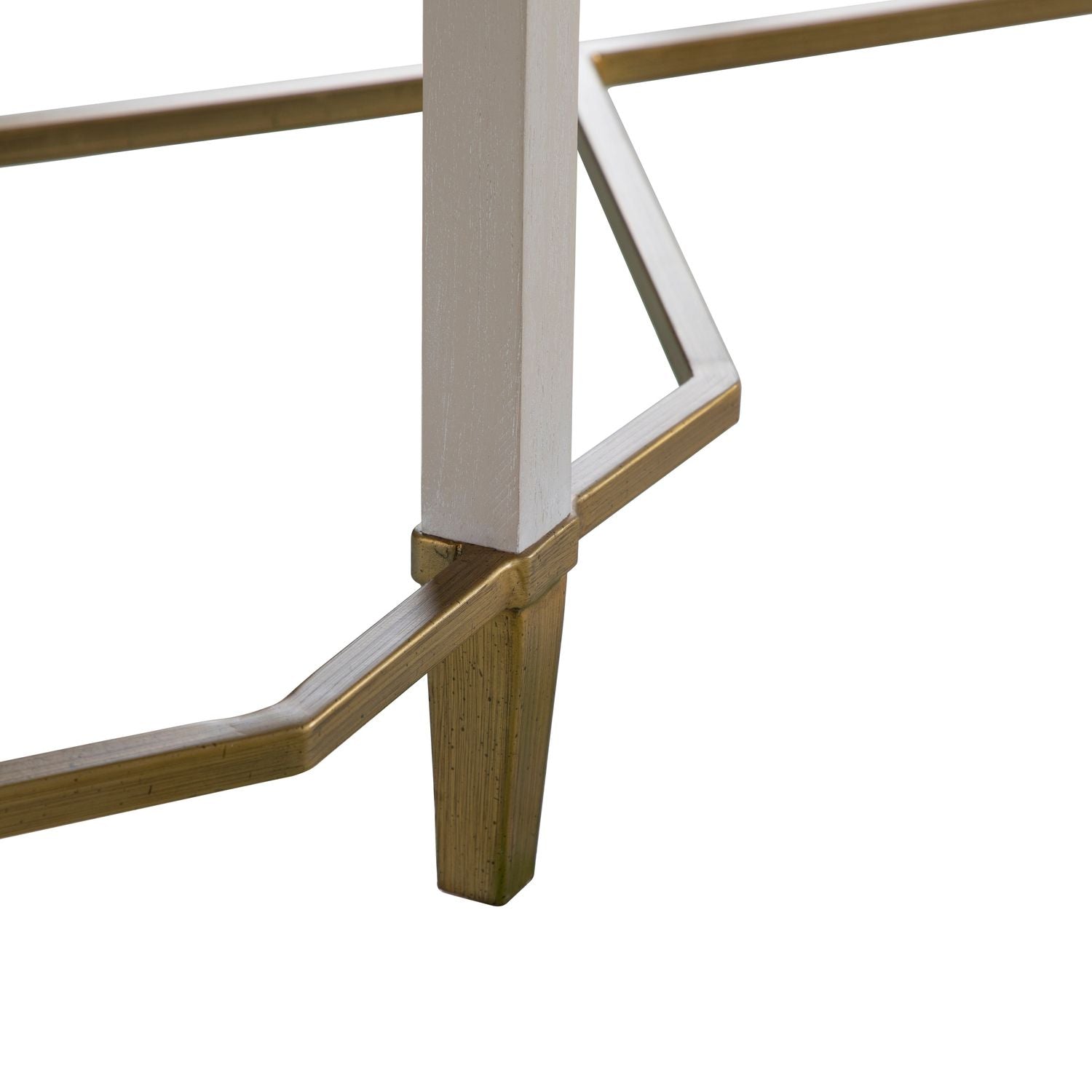 Sue Oak Rectangle Console Table - Cerused White, 70 In. W X 30.5 In. H