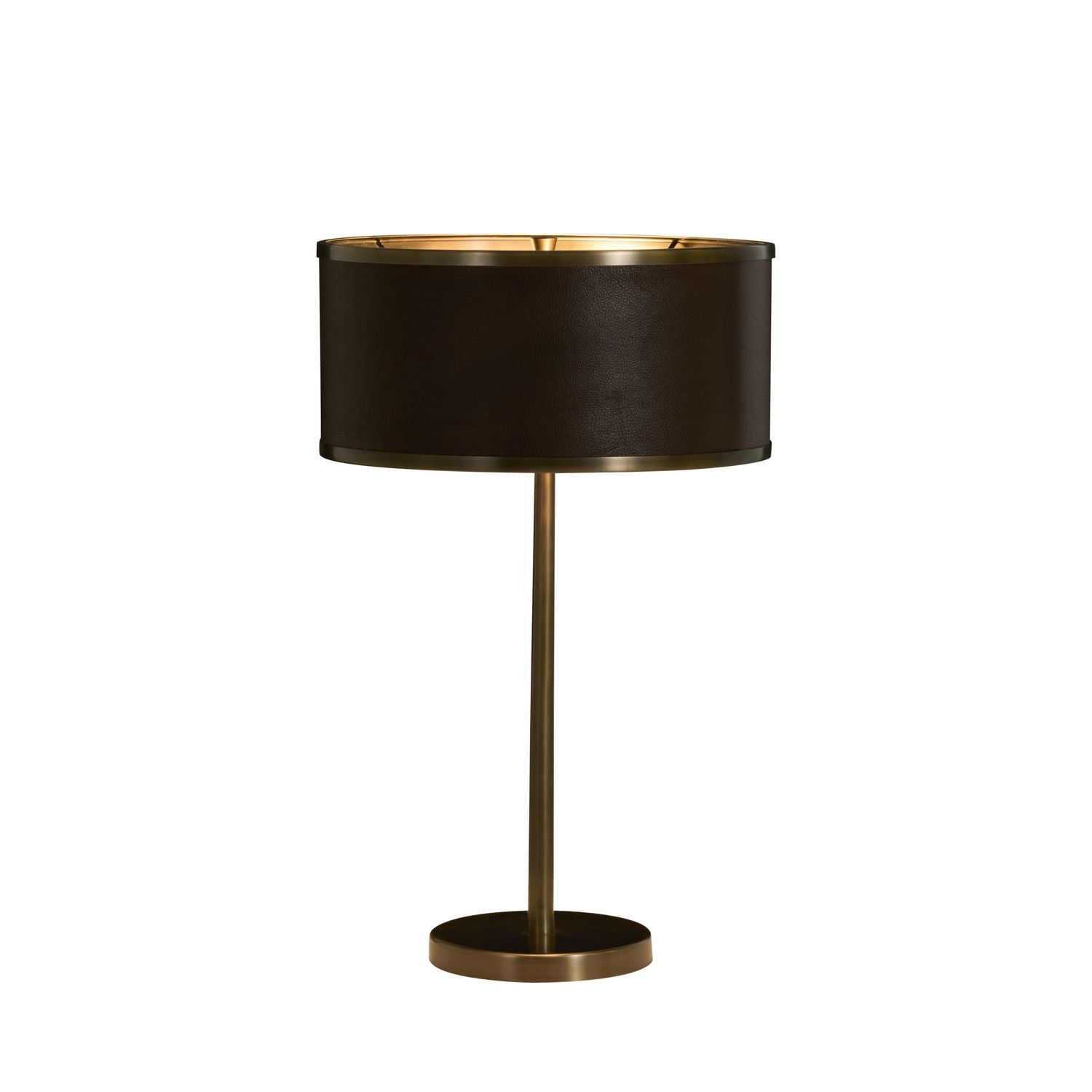 Vistara Mountain Bronze Leather Table Lamp - 26 In. H