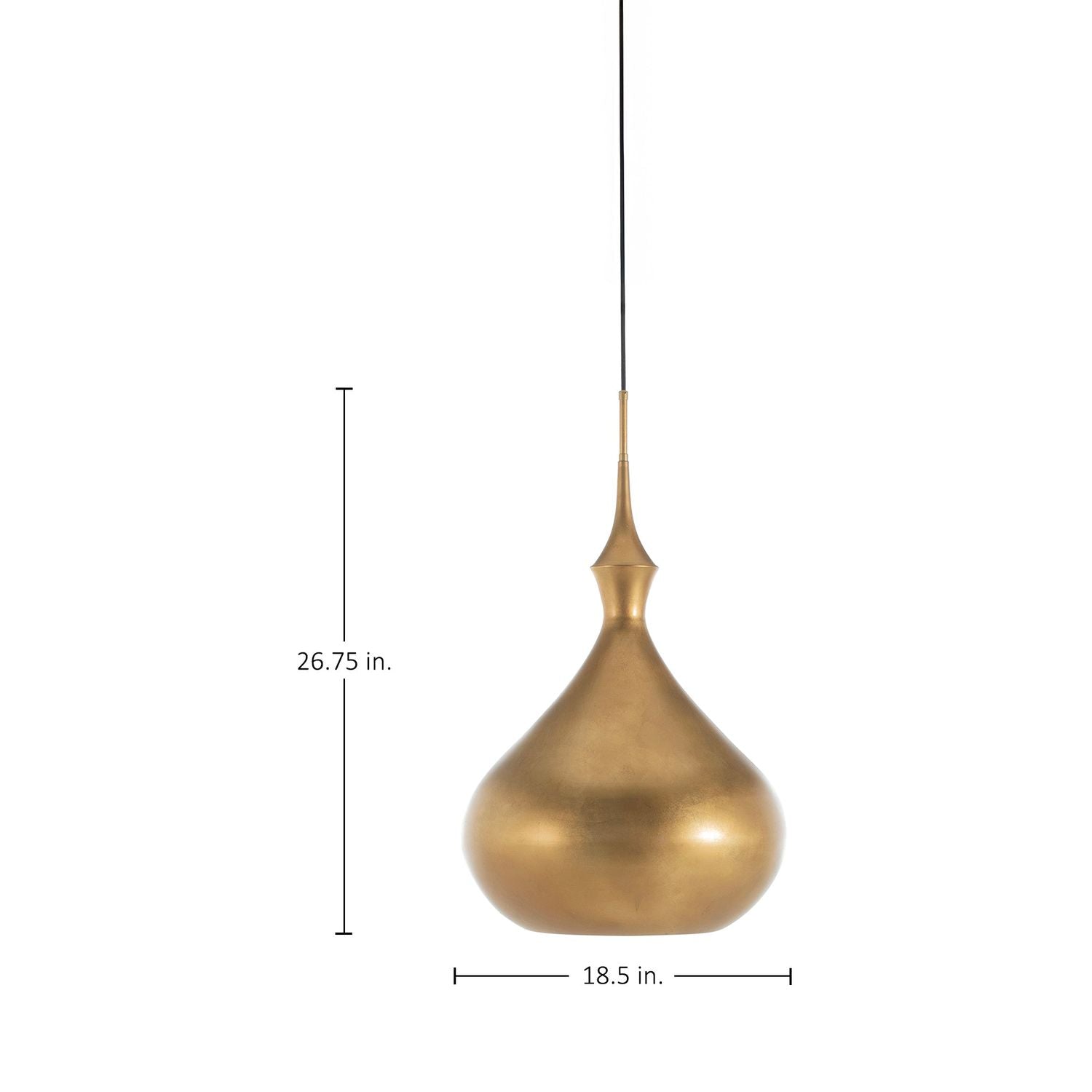 Sadie Metal Vintage Gold Pendant - 18.25 In. D X 26.75 In. H