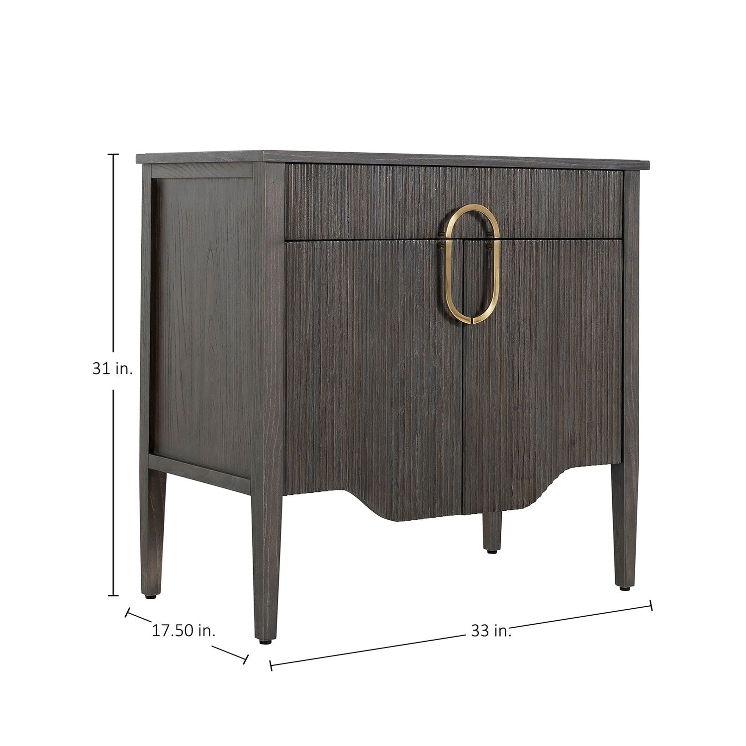 Darrius Wood Tapered Legs Nightstand - 1 Drawer, Cerused Ash