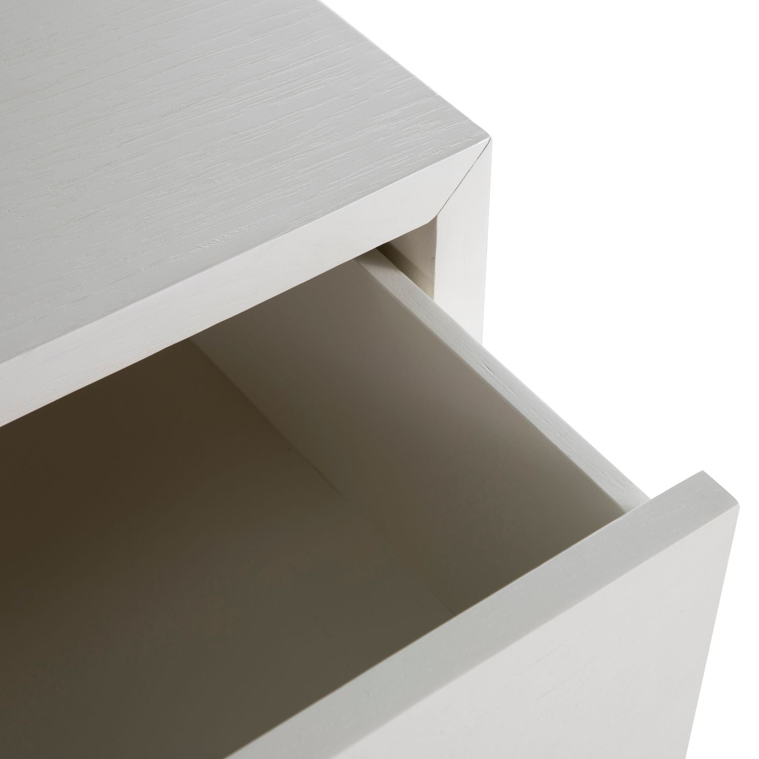 Pearl Oak Wood Chest - 3 Drawers, Ivory White
