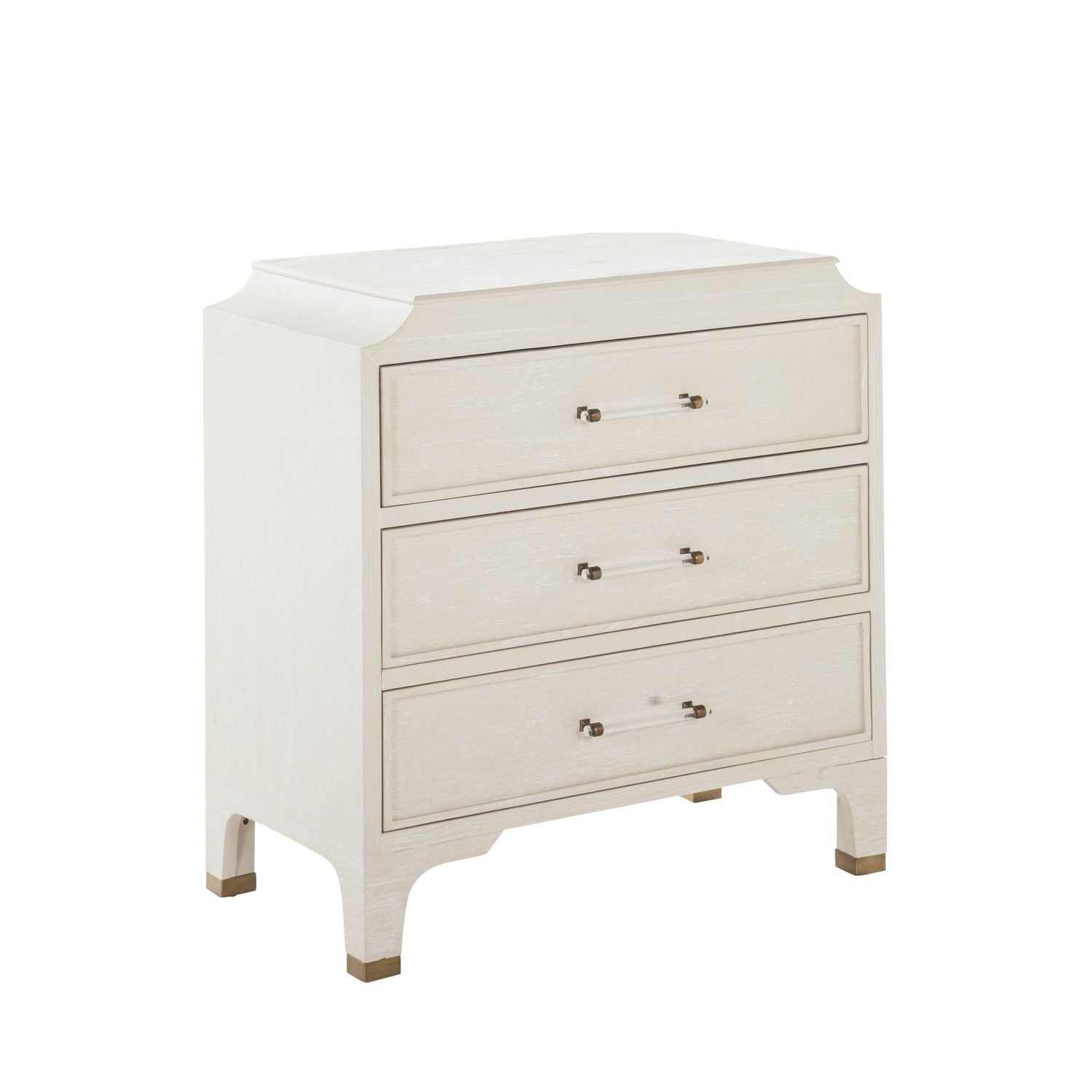 Alexandra Mindi Wood Storage Chest - 3 Drawers, Cerused White