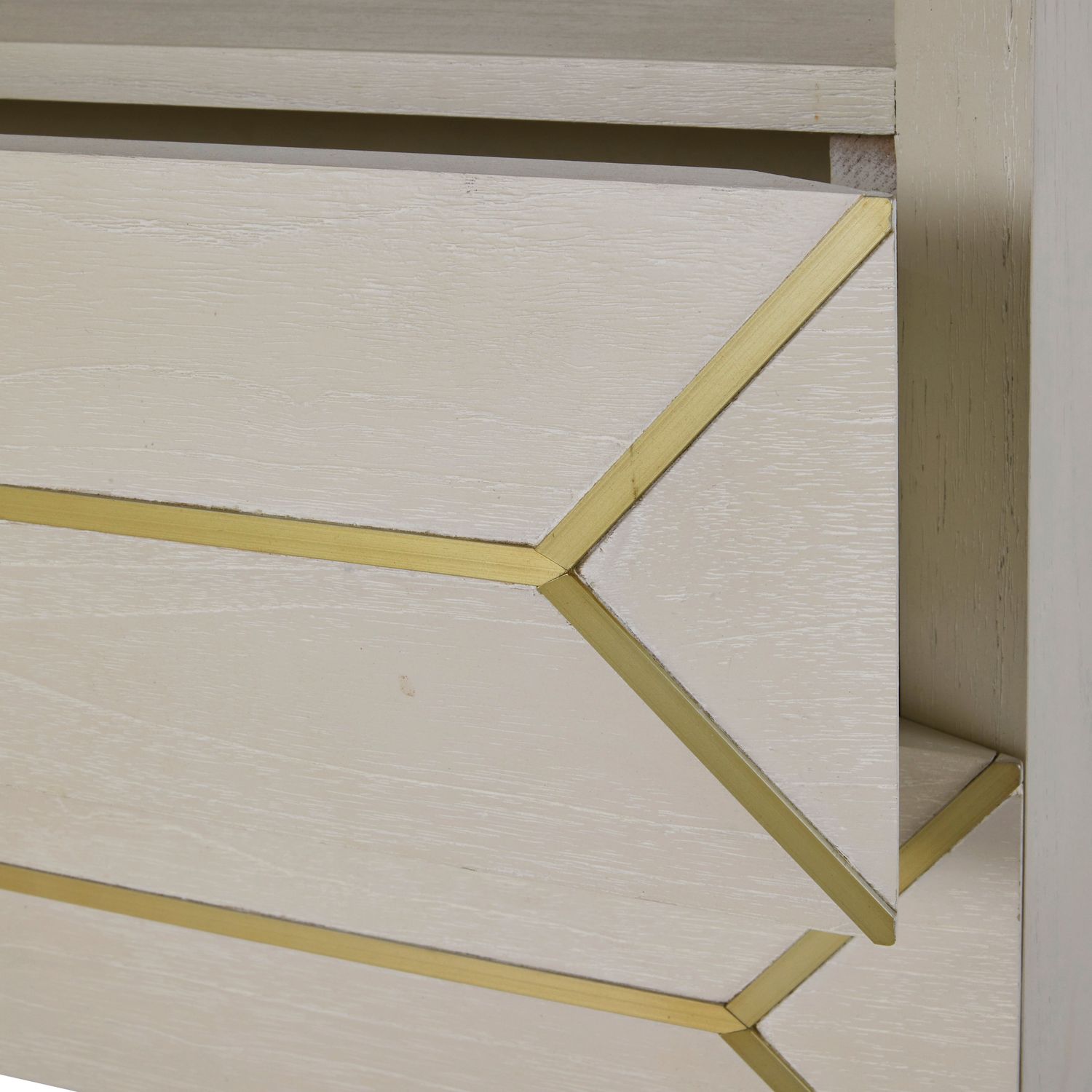 Whitley Mindi Wood Nightstand - 2 Drawers, Cerused White