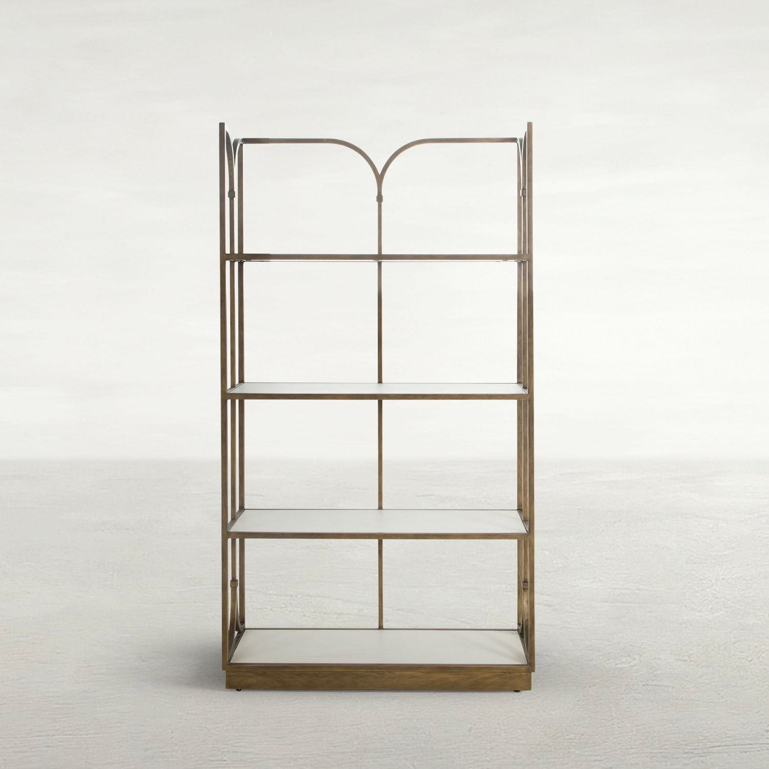 Belinda Metal Bookcase - 4 Shelves, Brushed Brass