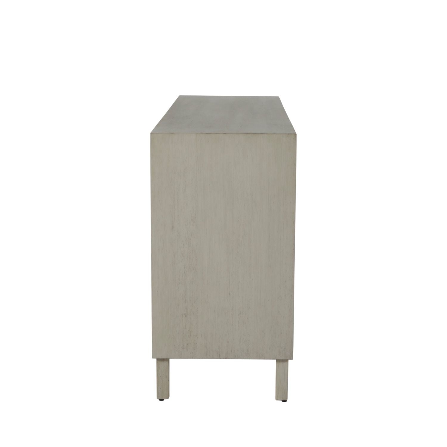 Molena Mahogany Geometric Cabinet - 2 Shelves, Sesame White Antique Gray