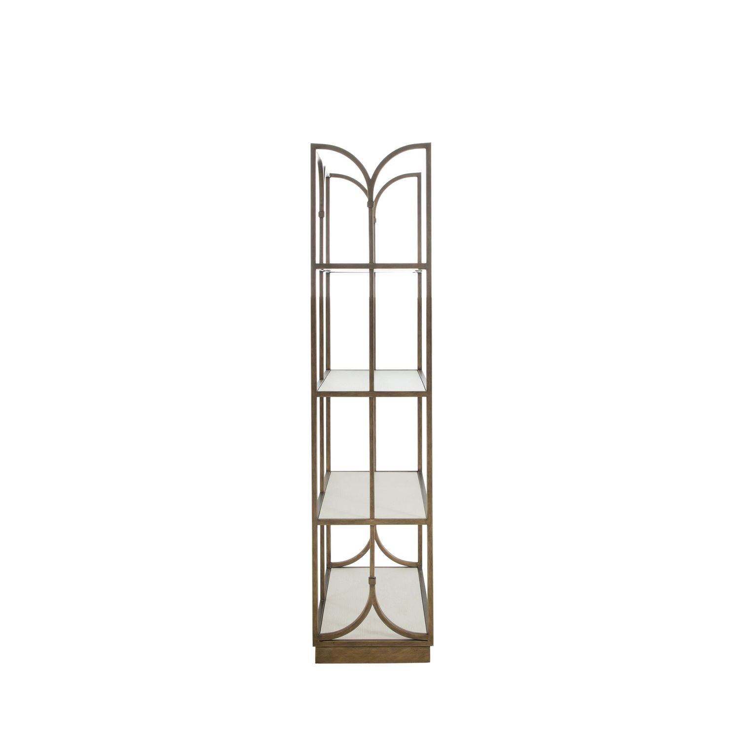 Belinda Metal Bookcase - 4 Shelves, Brushed Brass