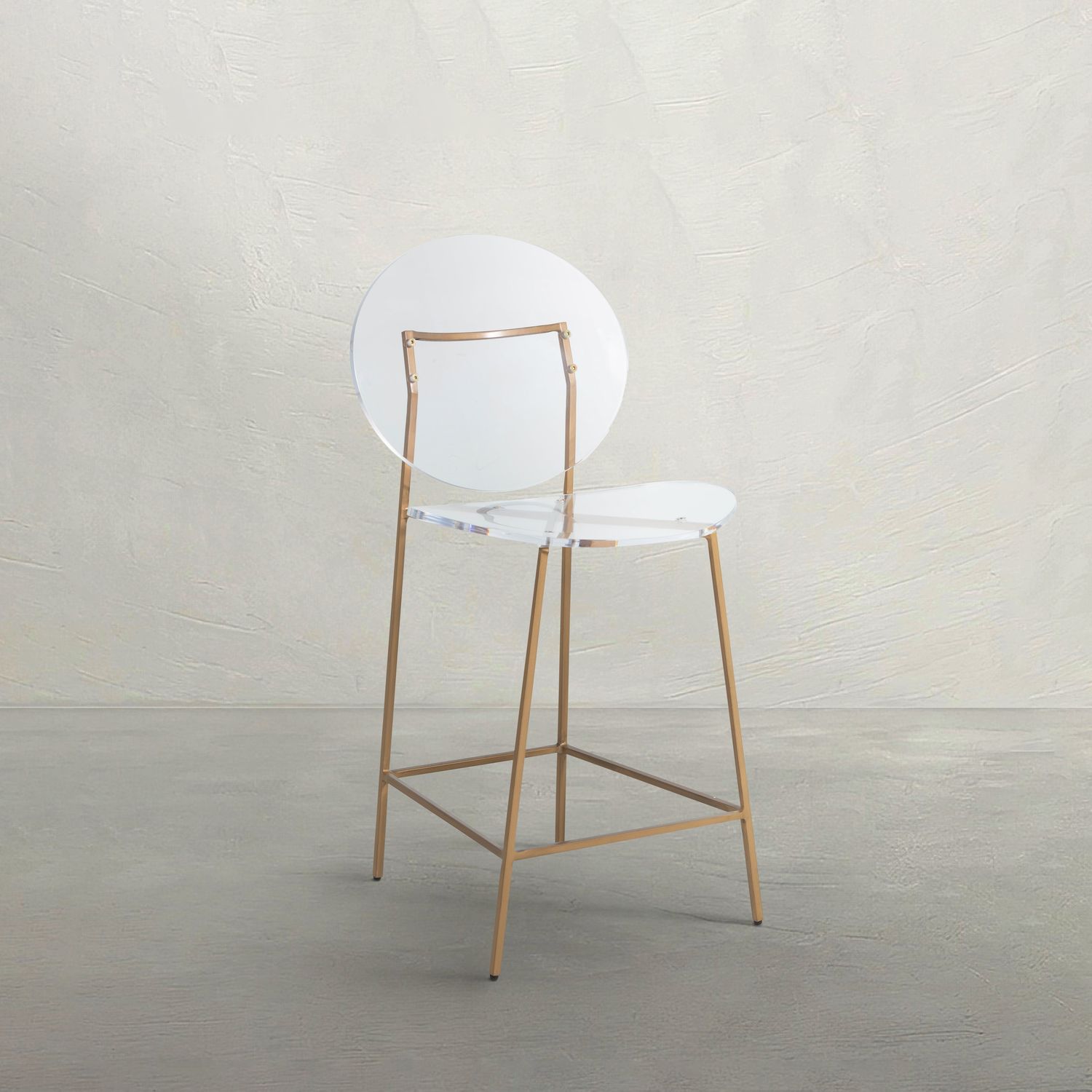 Sandy Acrylic Iron Counter Stool - Antique Gold Clear