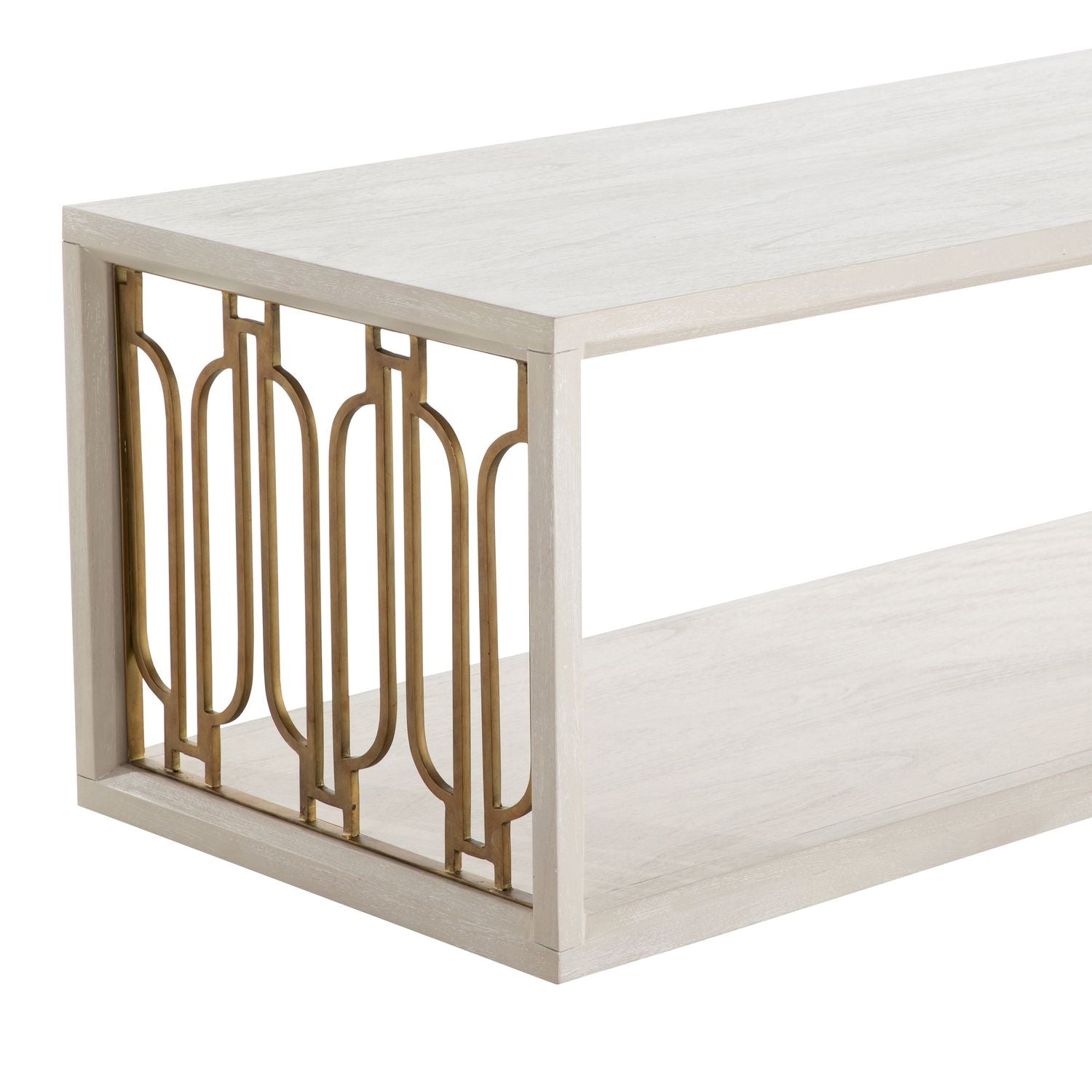 Ainsworth Mindi Rectangle Frame Coffee Table - White and Ivory, 54 In. W X 18.5 In. H