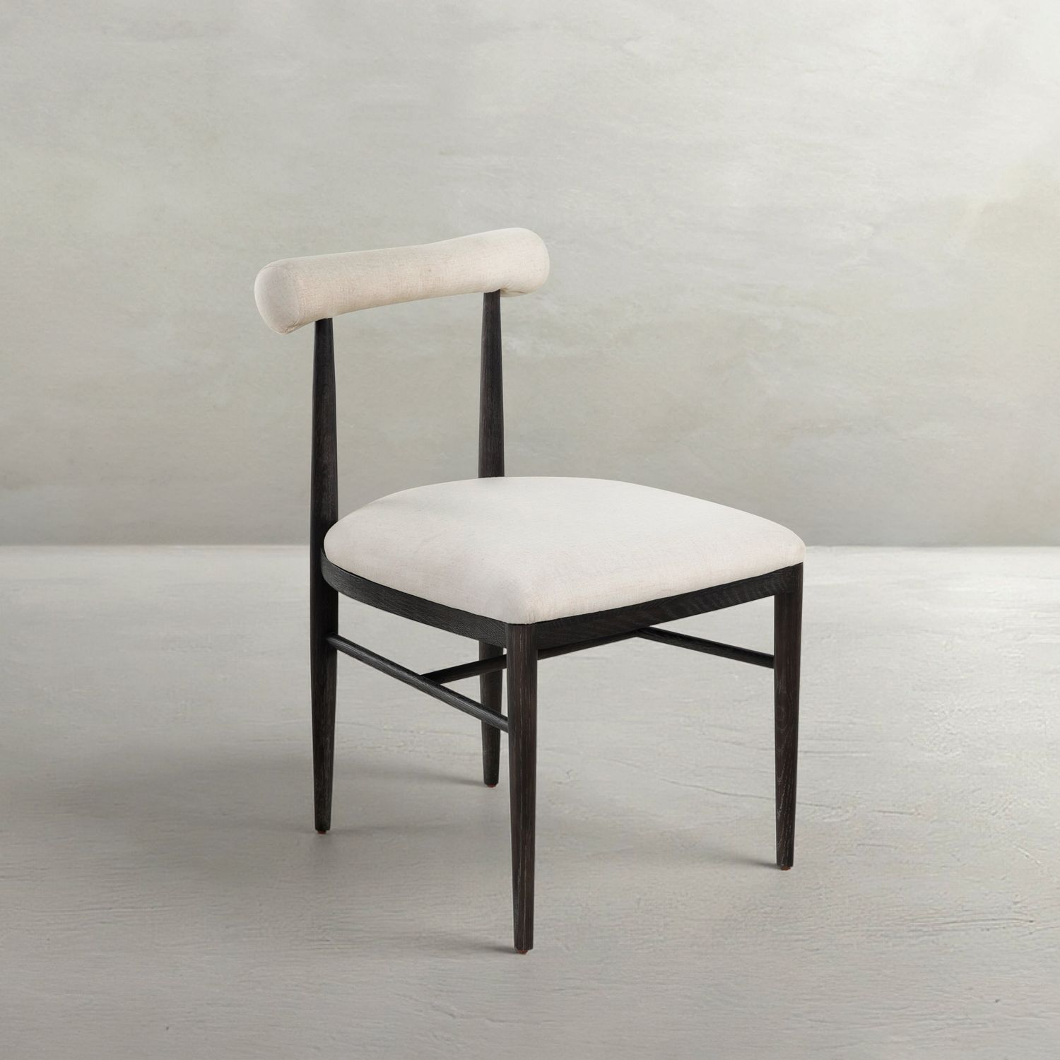 Vira Oak Side Chair - Cerused Forest Black Linen