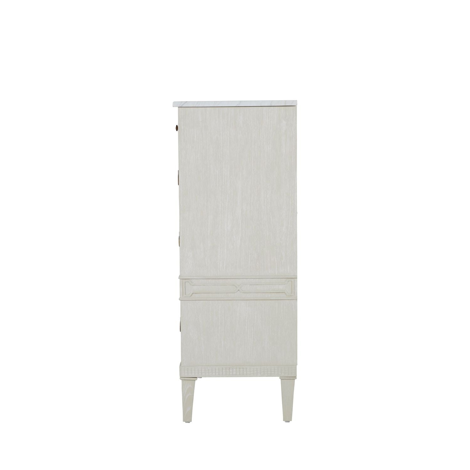Archie Mindi Sungkai Wood Tallboy - 4 Drawers, White
