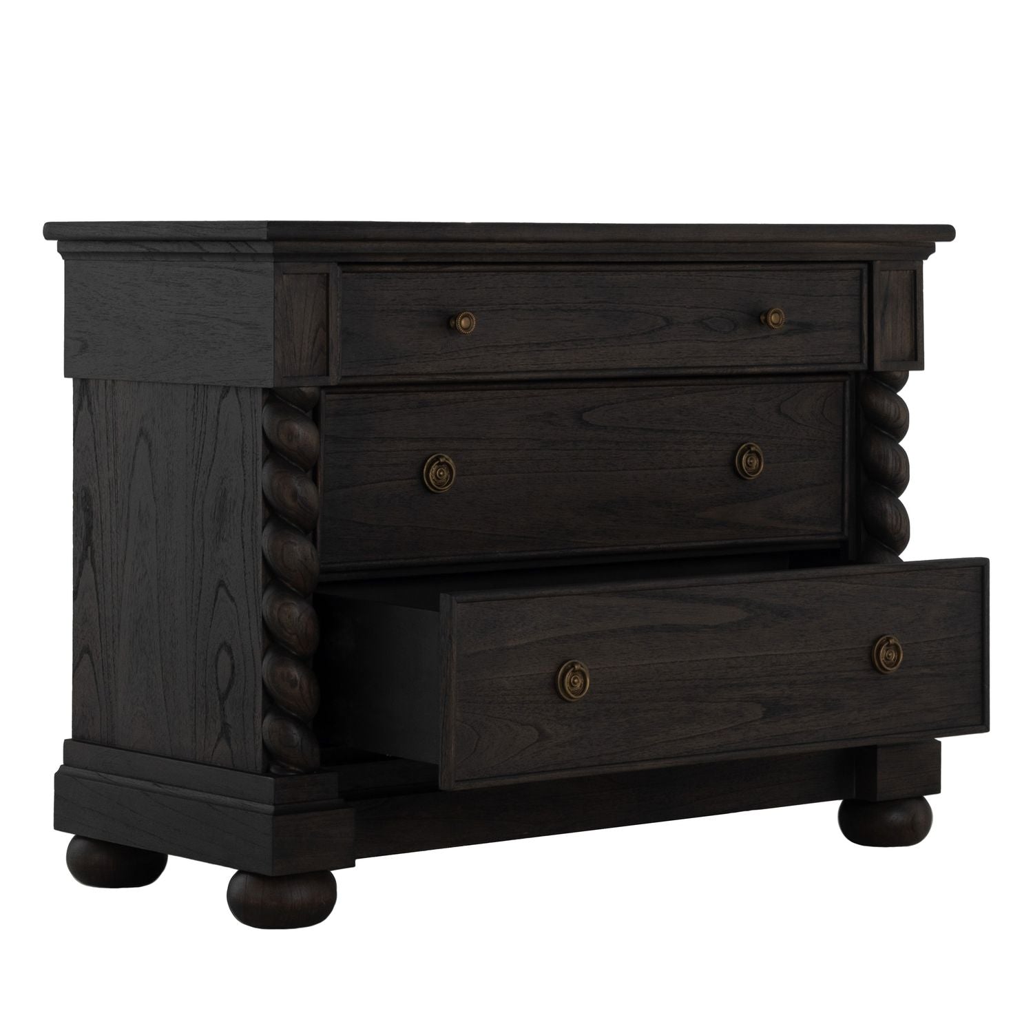 Burkhardt Mindi Wood Storage Chest - 3 Drawers, Dark Antique Bronze