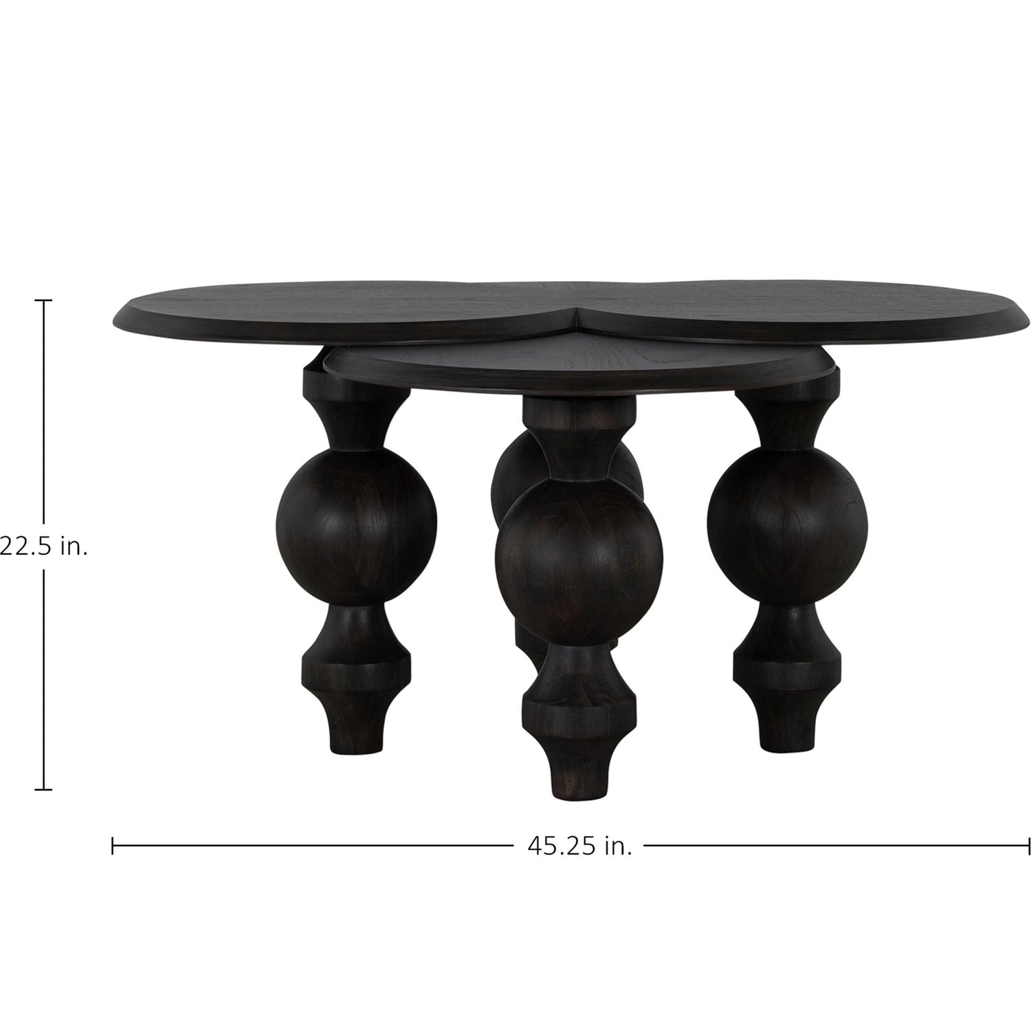 Coco Mindi Veneer Unique Coffee Table - 45.25 In. W X 22.5 In. H