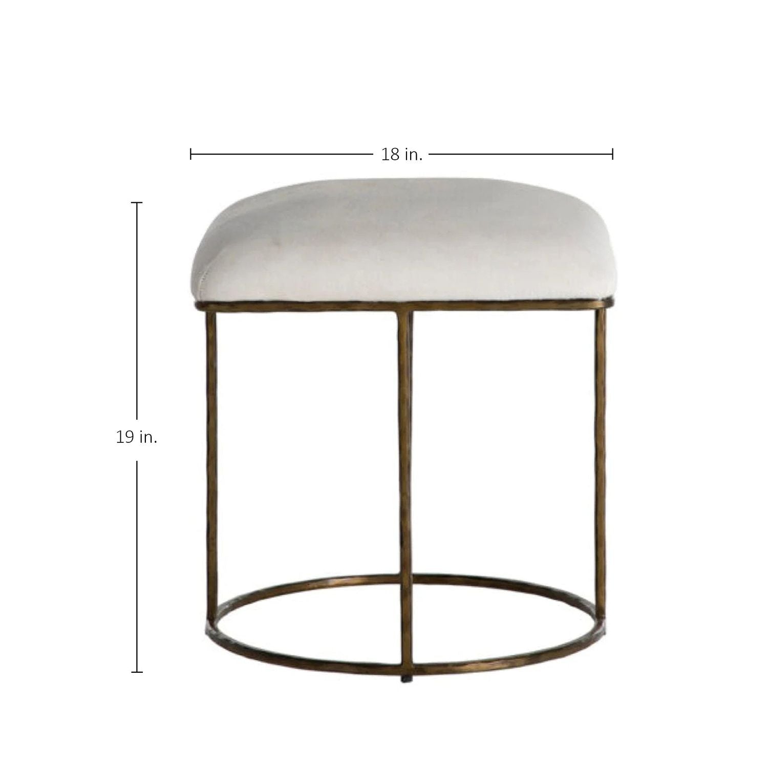 Lucas Hair-on-Hide Brass Stool