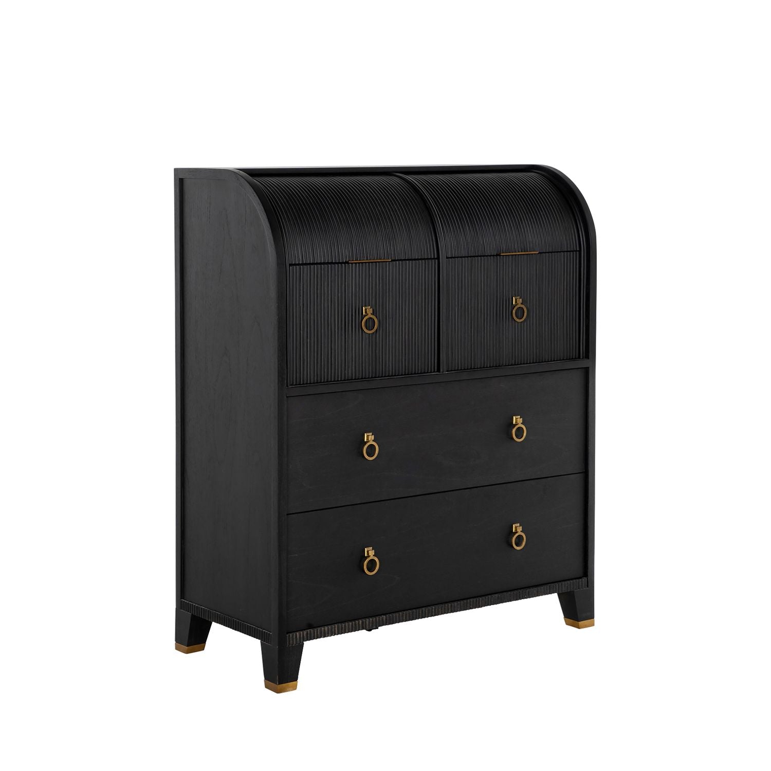 Maison Mindi Wood Chest - 4 Drawers, Brushed Black