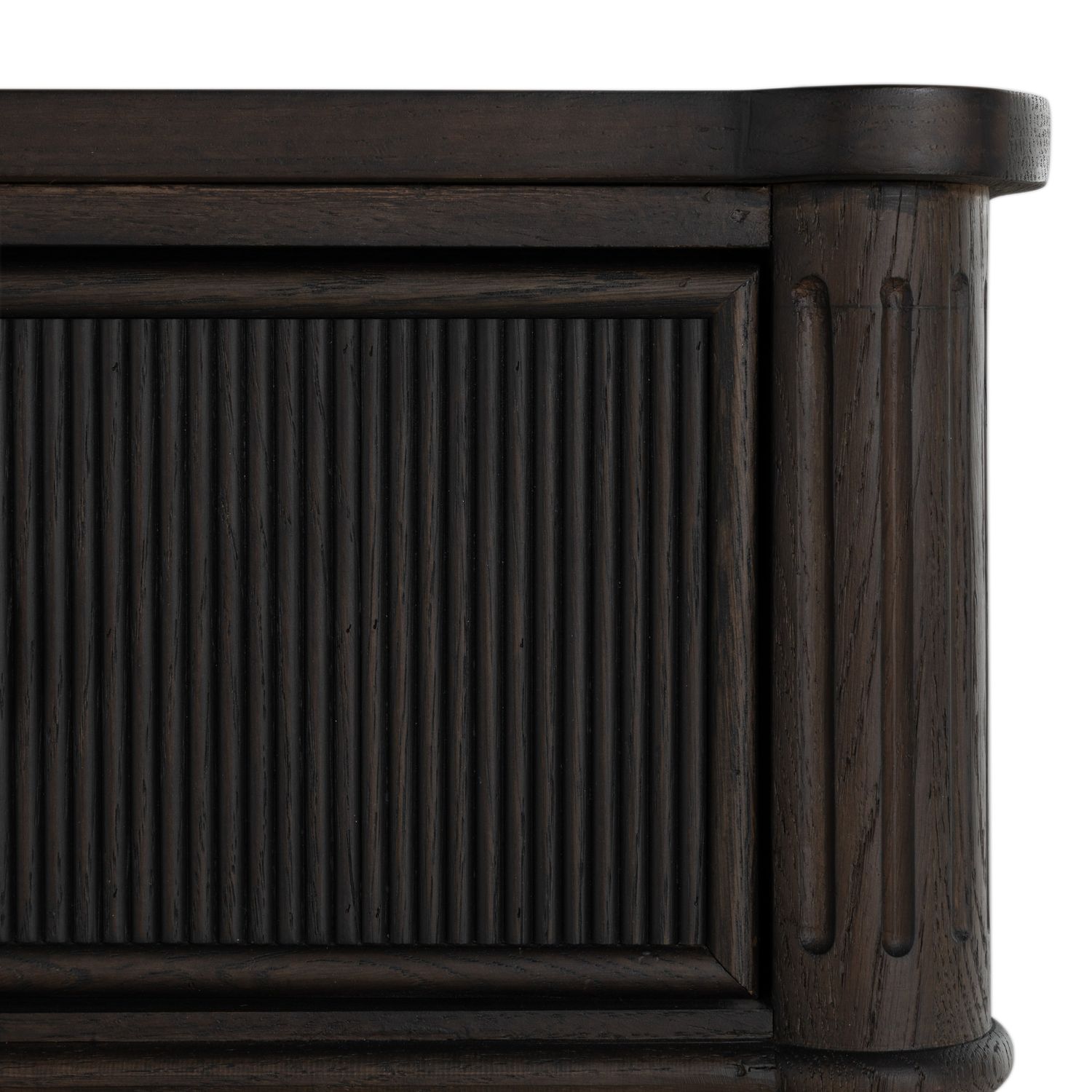 Andrea Oak Wood Chest - 3 Drawers, Dark Stained Oak