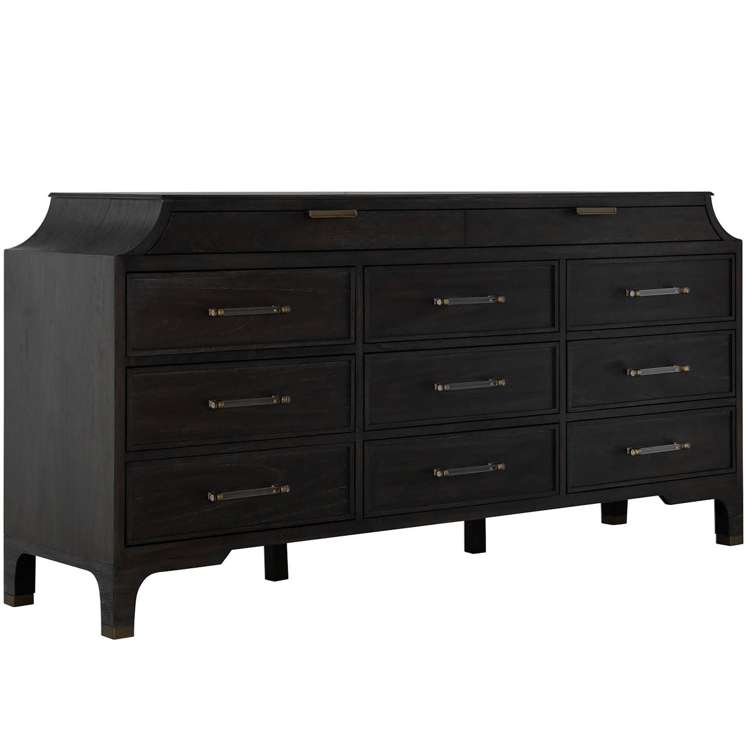 Alexandra Mahogany Dresser - 11 Drawers, Cerused Forest Black