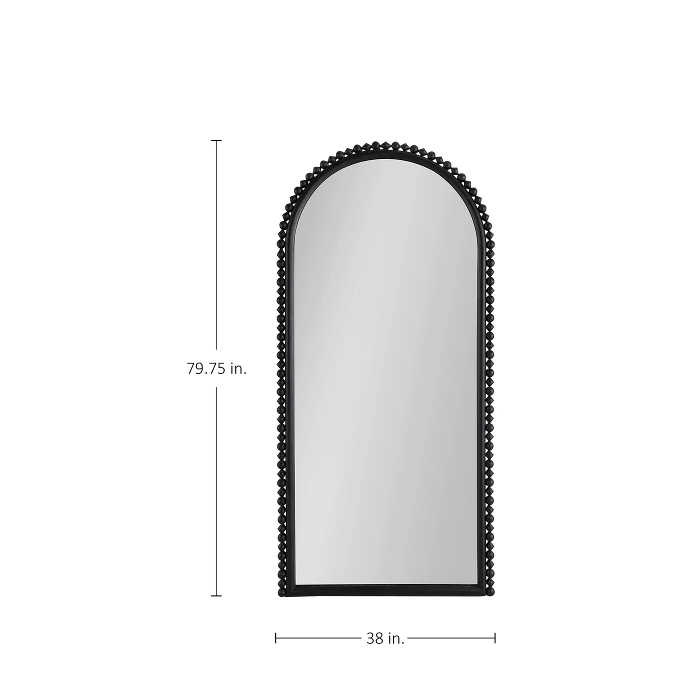 Belle Arch Full-Length Mirror - Plaster Black, 79.75 in. H x 25 in. W x 1.75 in. D