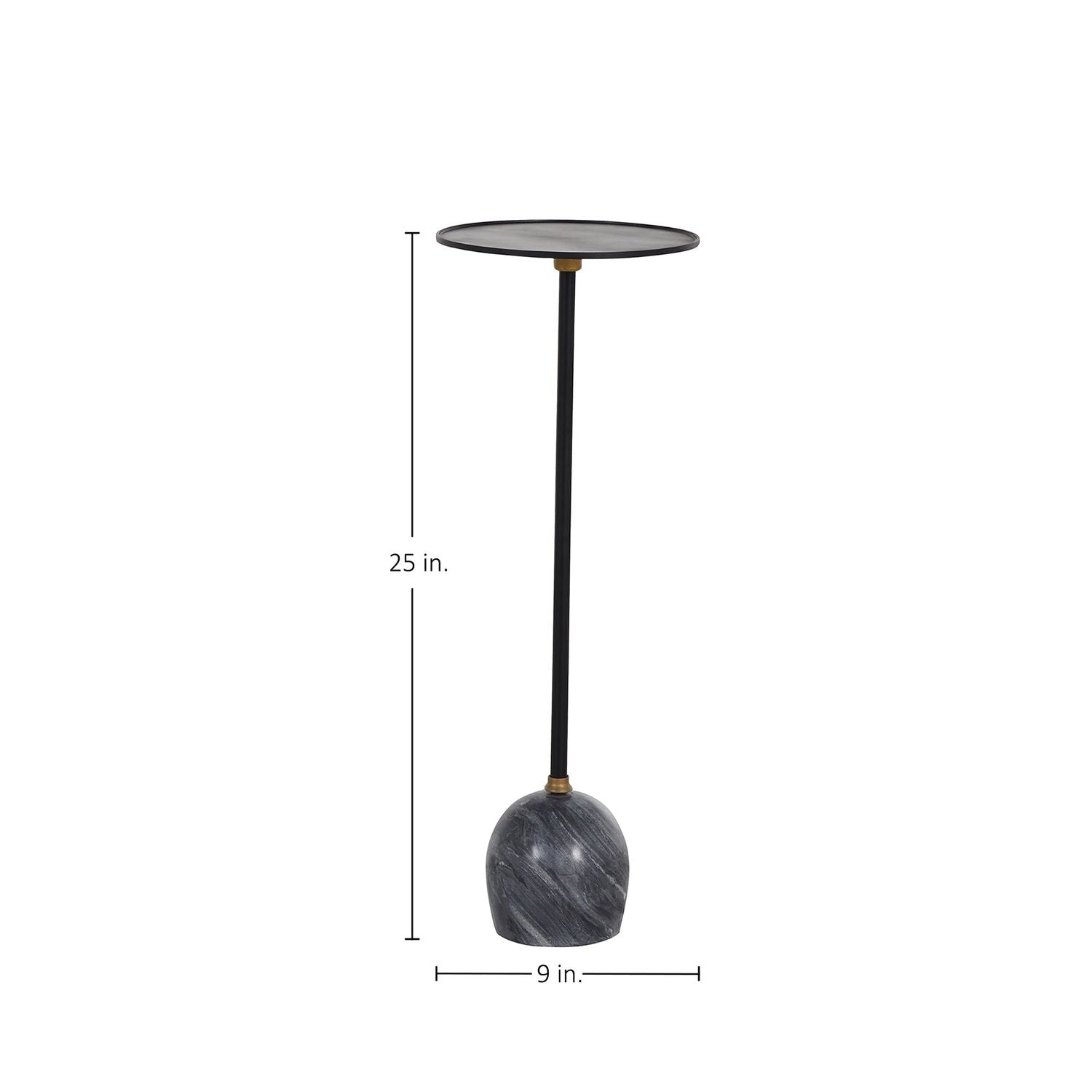 Neil Iron Round Pedestal Drinking Table - 9 In. W X 25 In. H