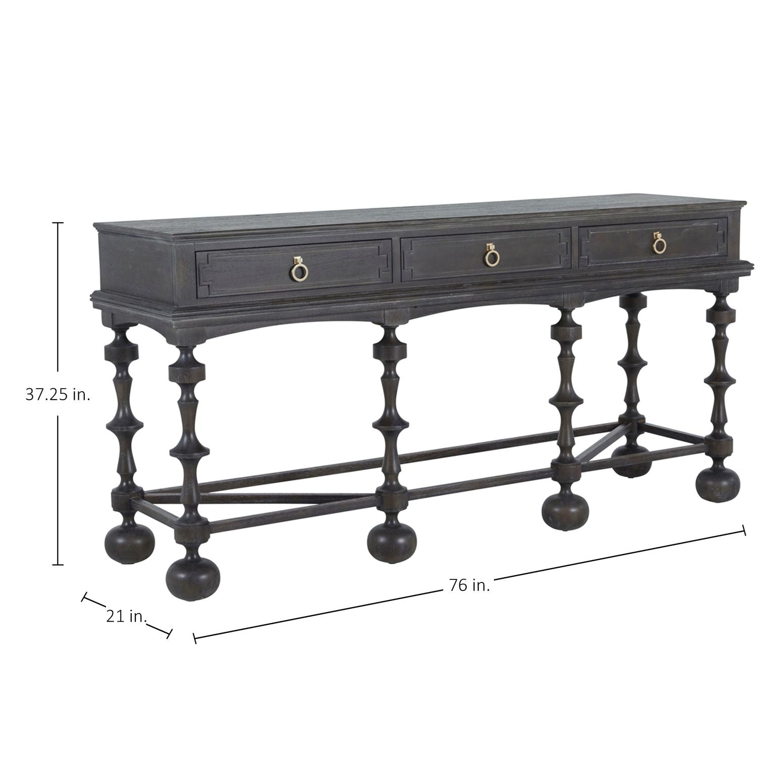 Arrington Mindi Veneer Rectangle Console Table - 76 In. W X 37.25 In. H