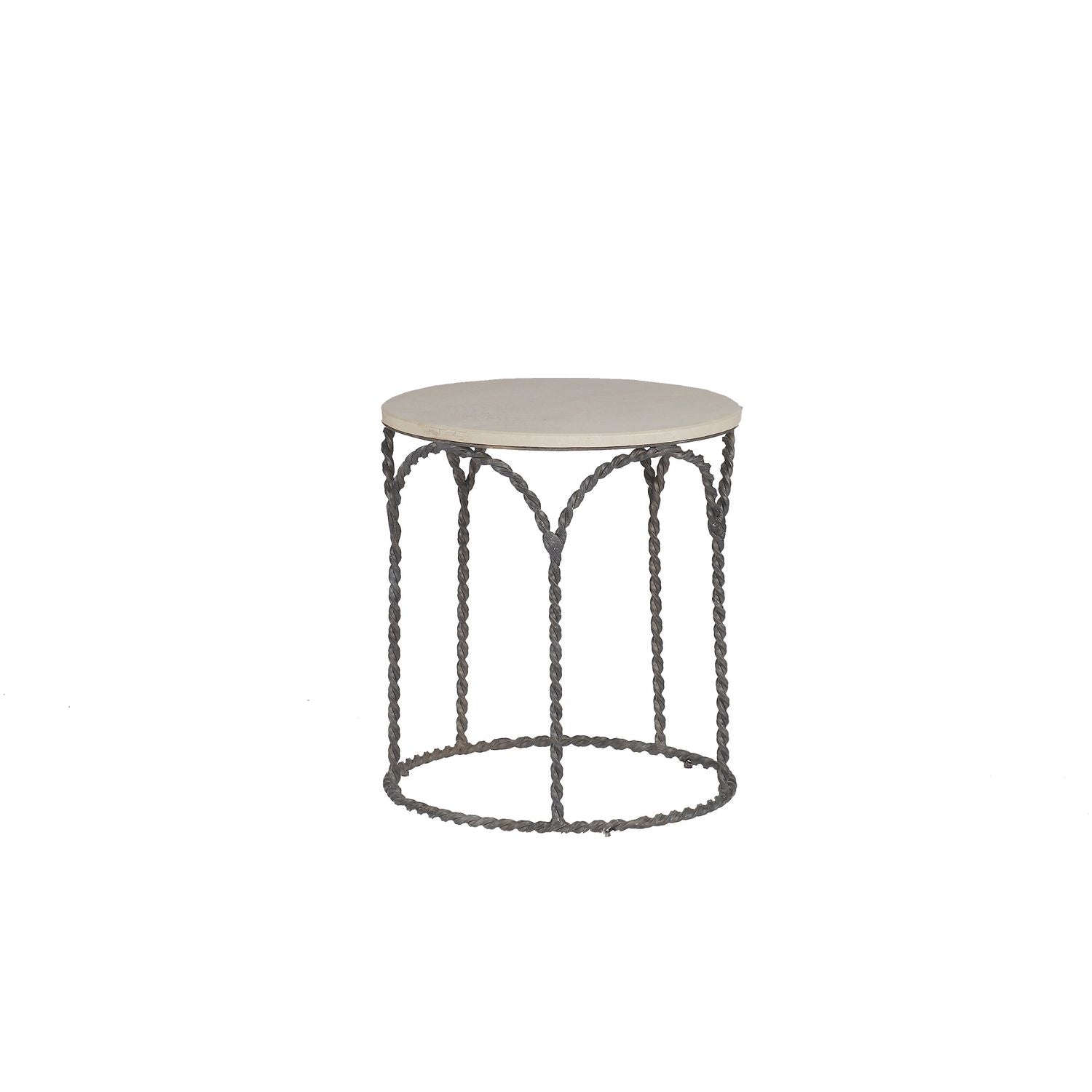 Bradley Iron Round Frame Side Table - 19.5 In. W X 21.5 In. H