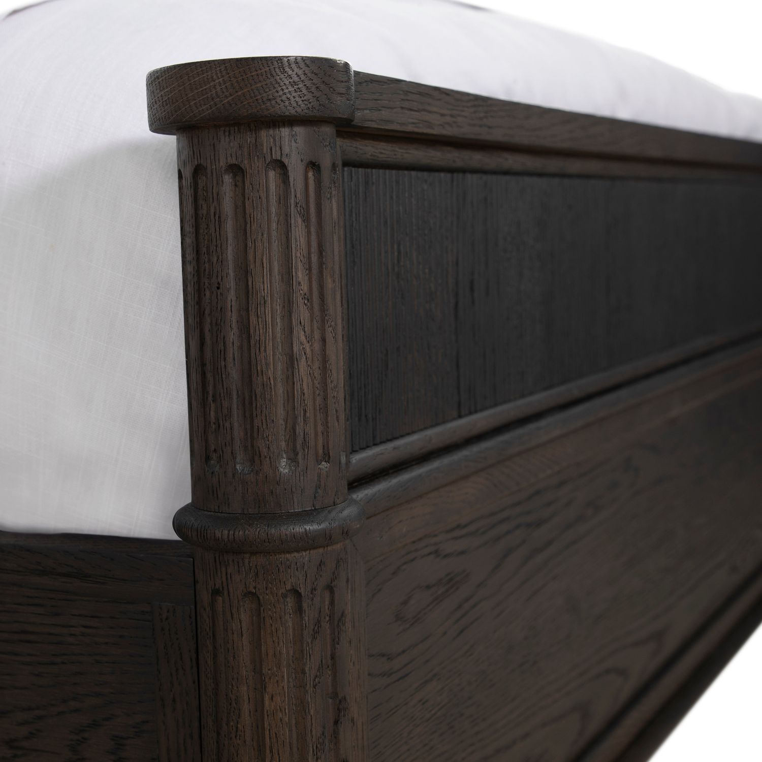 Andrea Oak Veneer Classic Fluted Bed