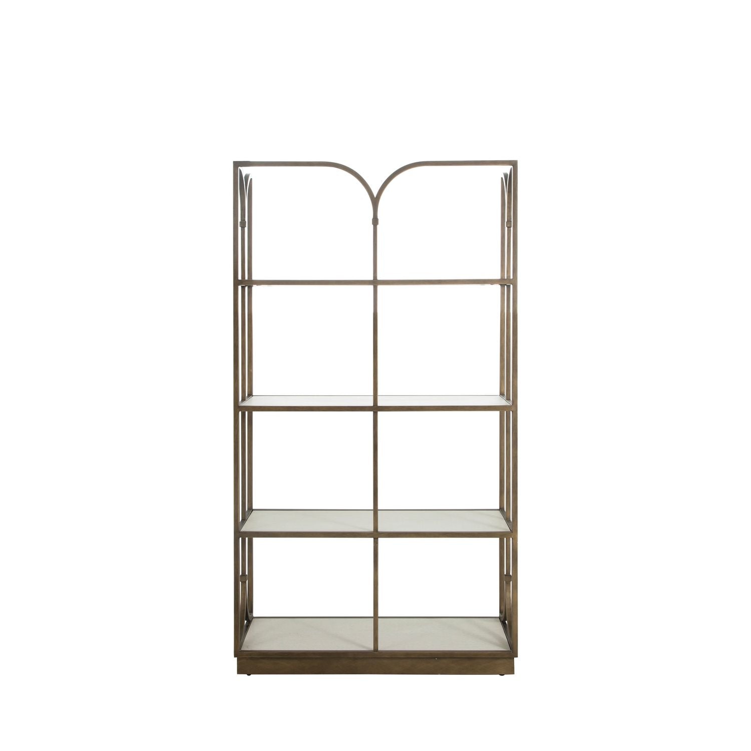 Belinda Metal Bookcase - 4 Shelves, Brushed Brass
