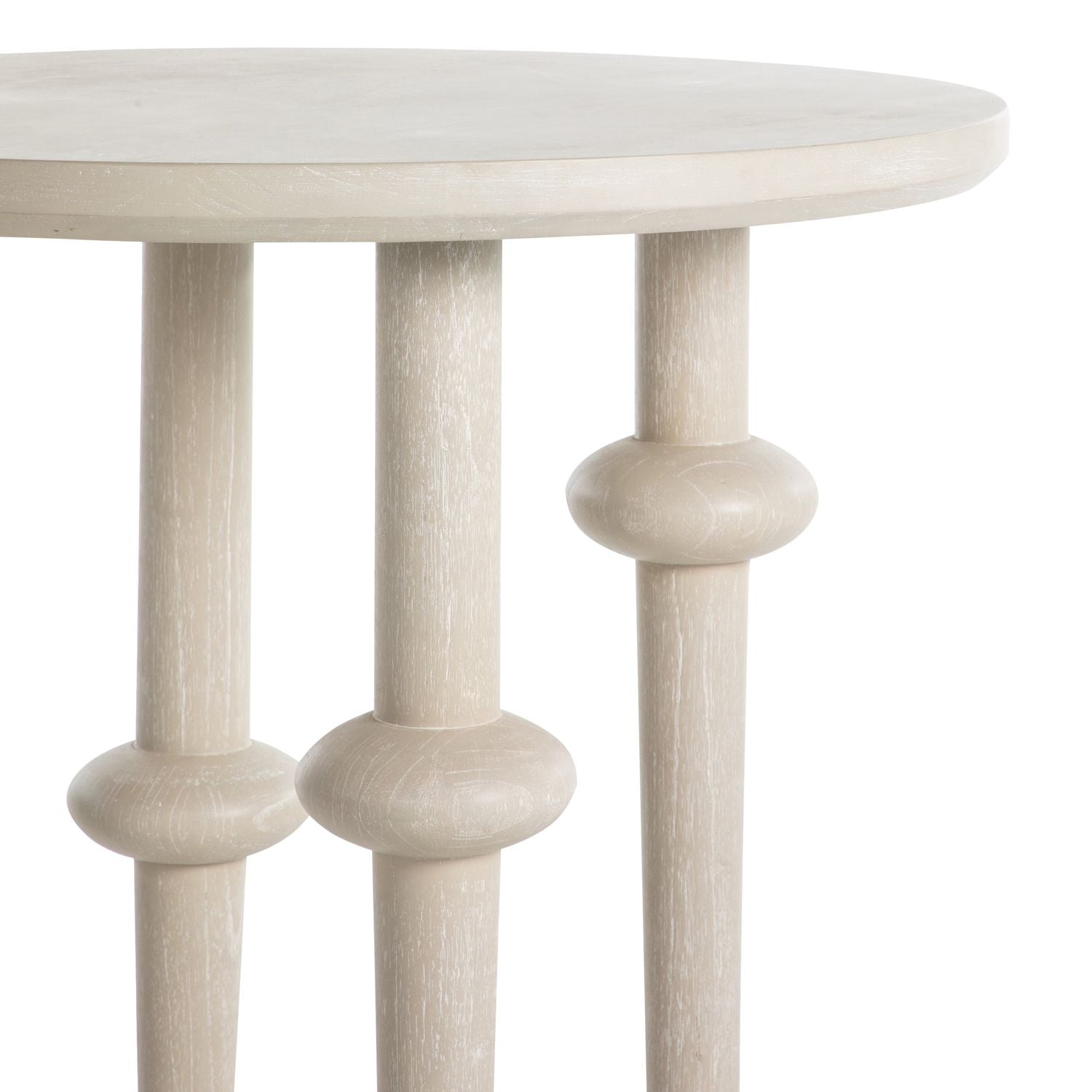 Aba Mindi Wood Round Side Table - 30 In. W X 30.5 In. H