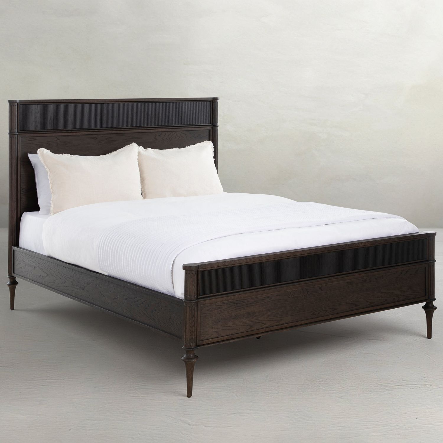 Andrea Oak Veneer Classic Fluted Bed